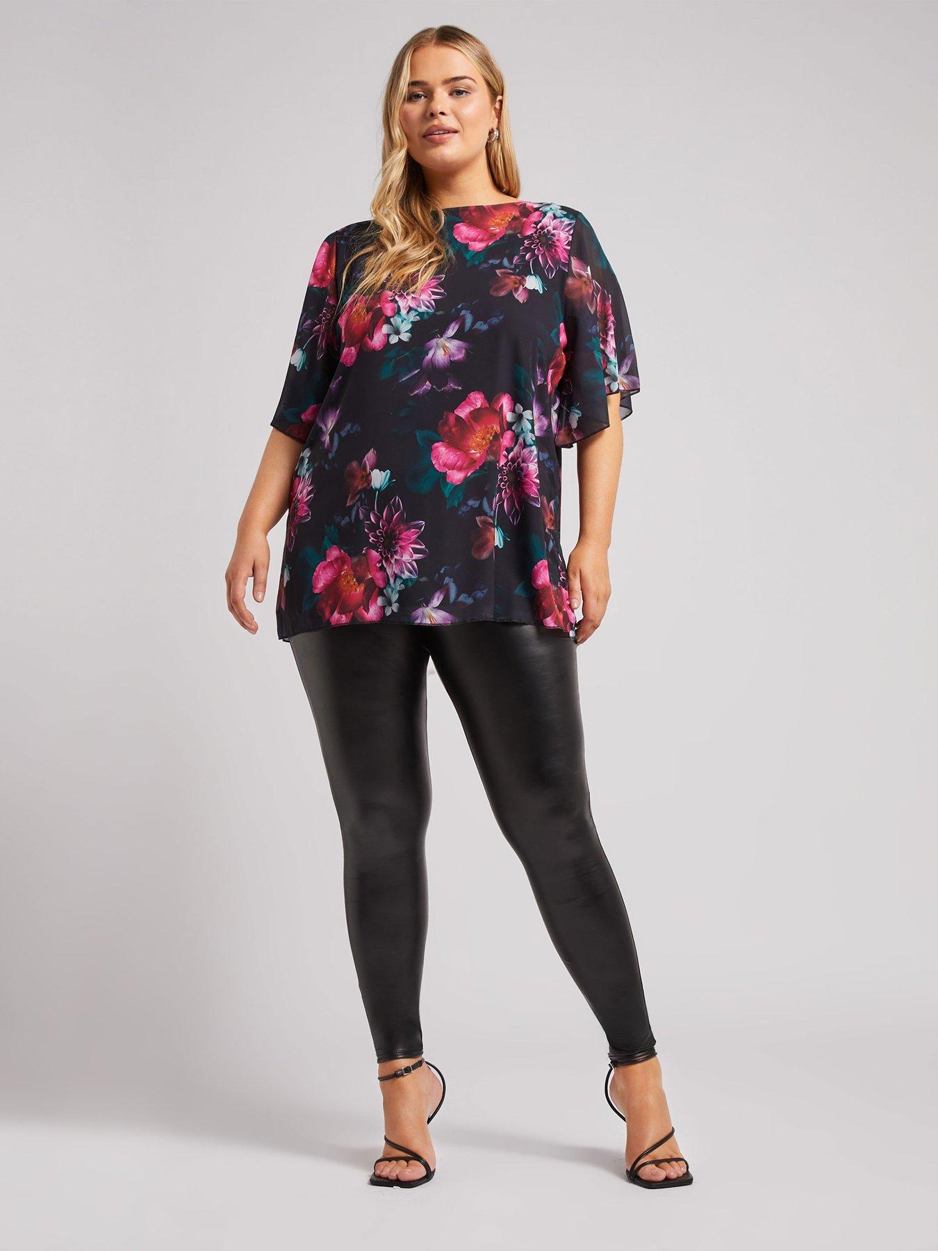 yours-curve-floral-flutter-sleeve-blouseback