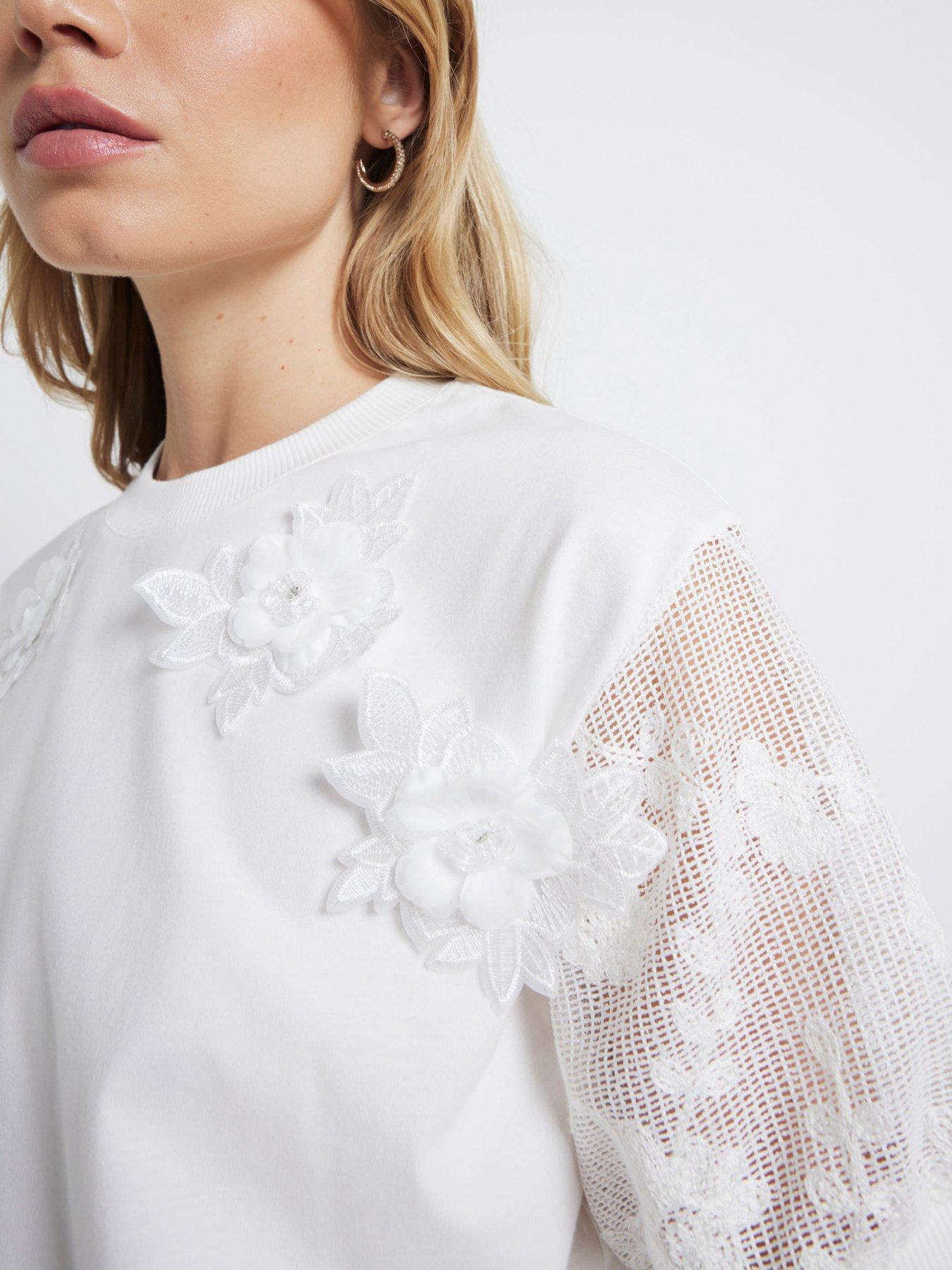 river-island-floral-lace-sleeve-top-whiteoutfit