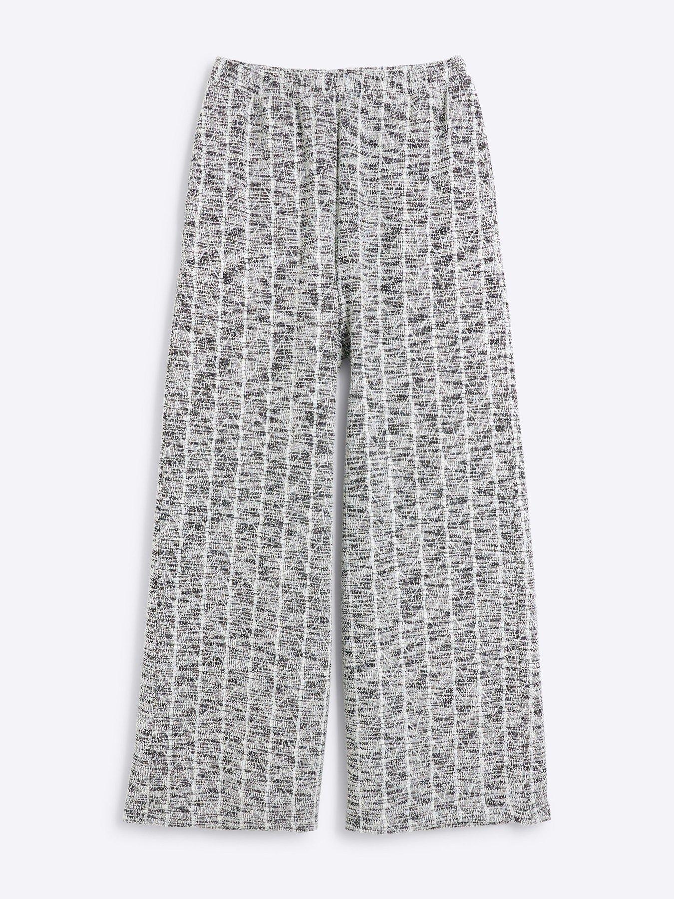 river-island-boucle-check-wide-leg-trouser-blackdetail