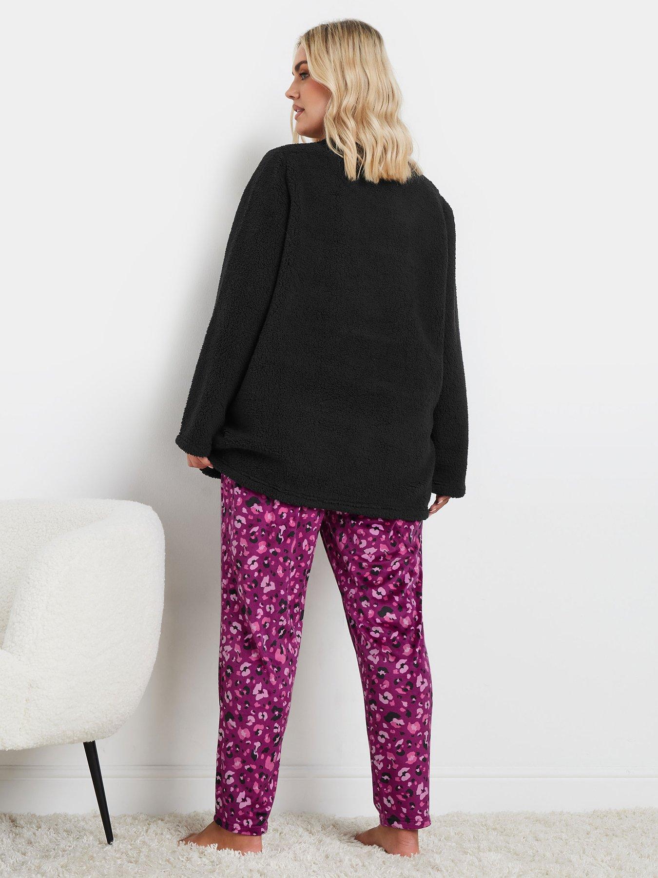 Image 2 of 4 of Yours Curve Animal Borg Lounge Set - Black