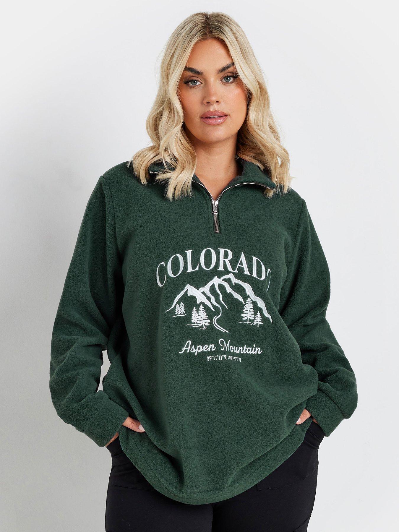 yours-curve-half-zip-fleece-jacket-greenfront
