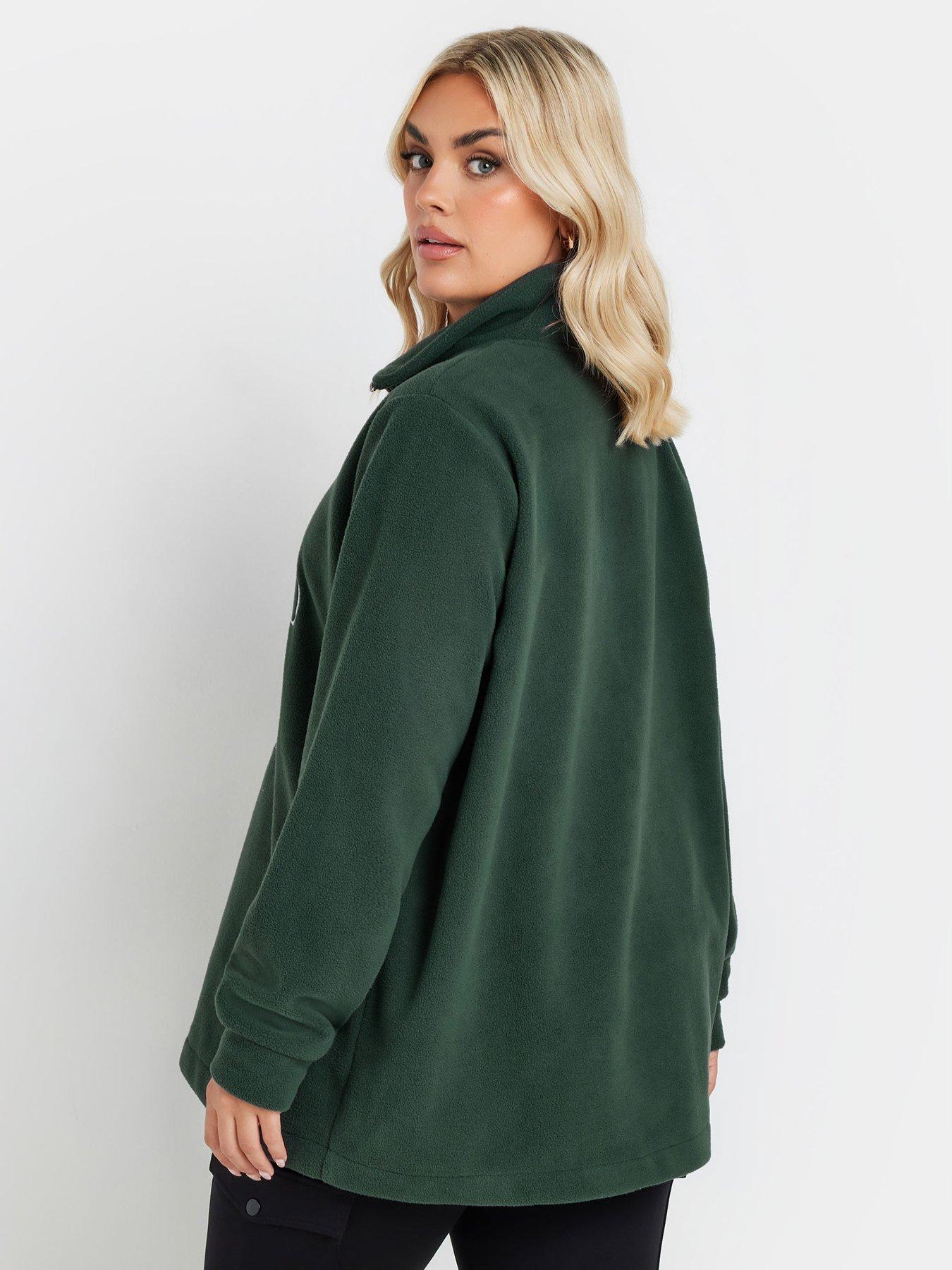 yours-curve-half-zip-fleece-jacket-greenstillFront