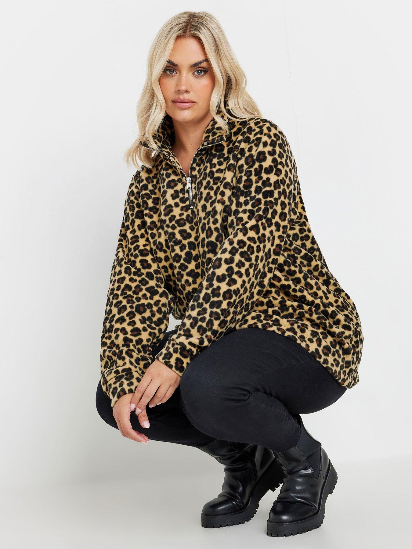 yours-curve-leopard-half-zip-fleece-jacketoutfit