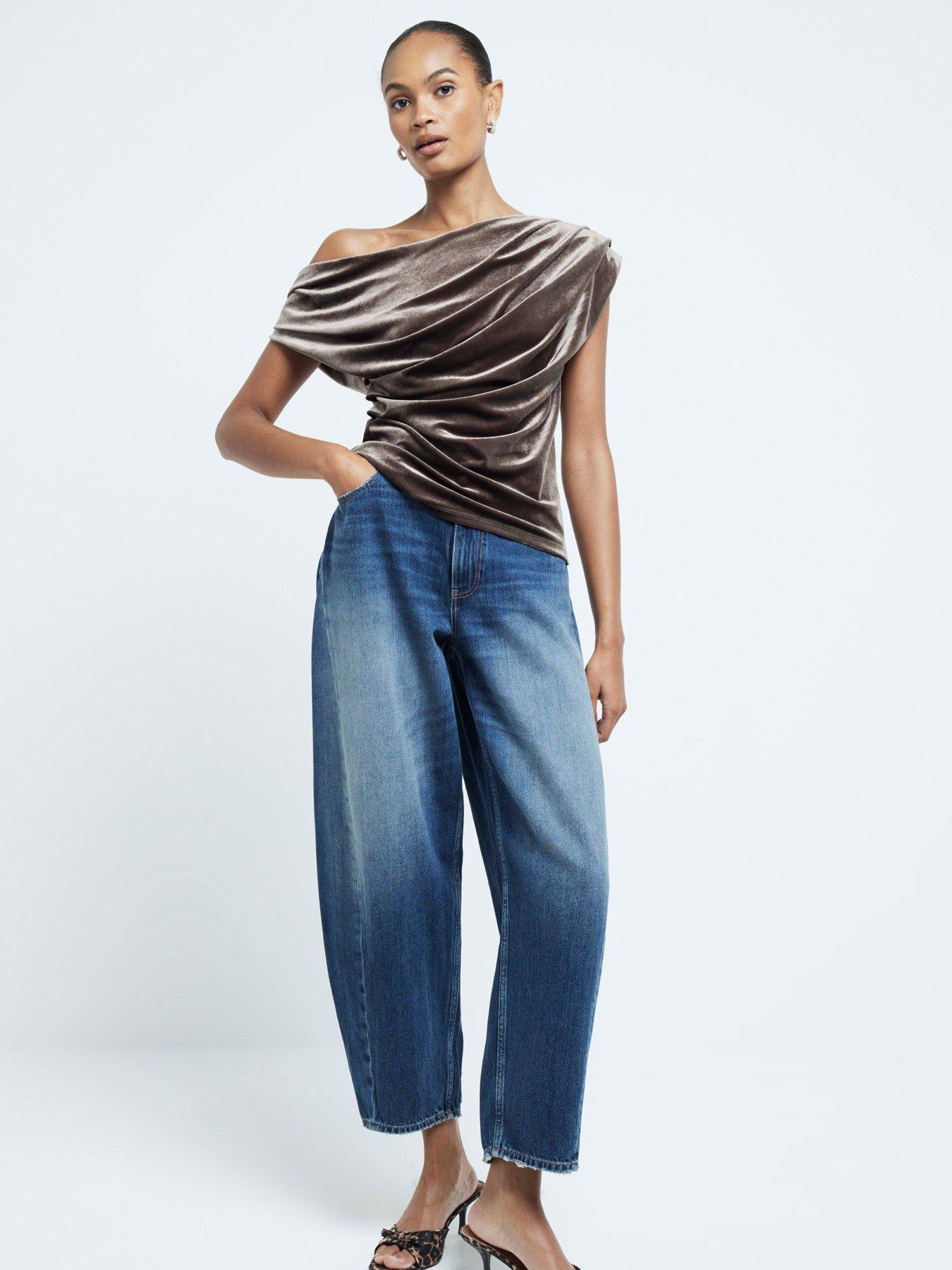 river-island-asymmetric-twist-top-dark-brownback