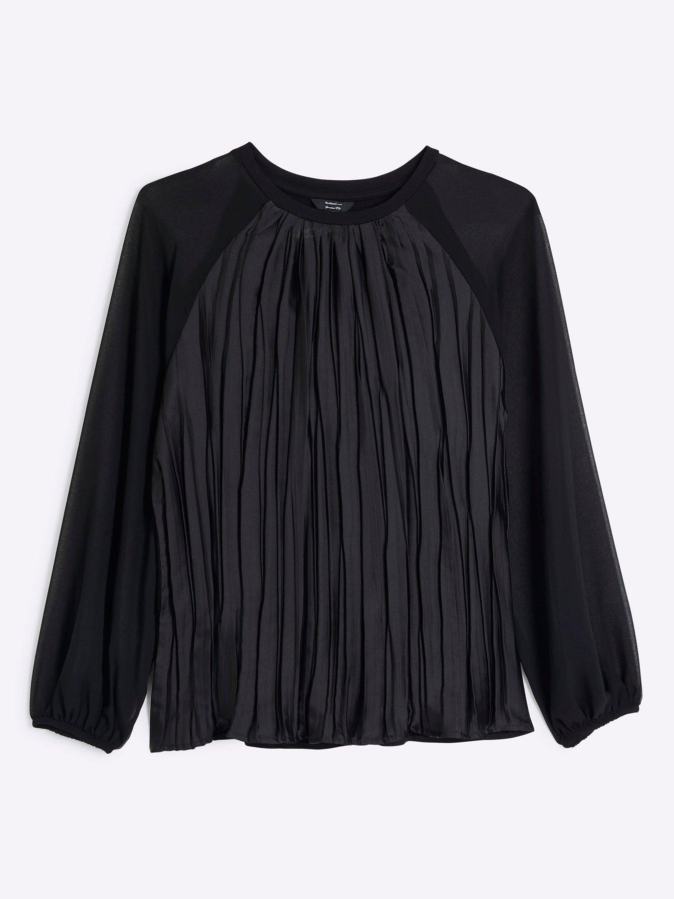 Image 5 of 6 of River Island Hybrid Crinkle Top - Black