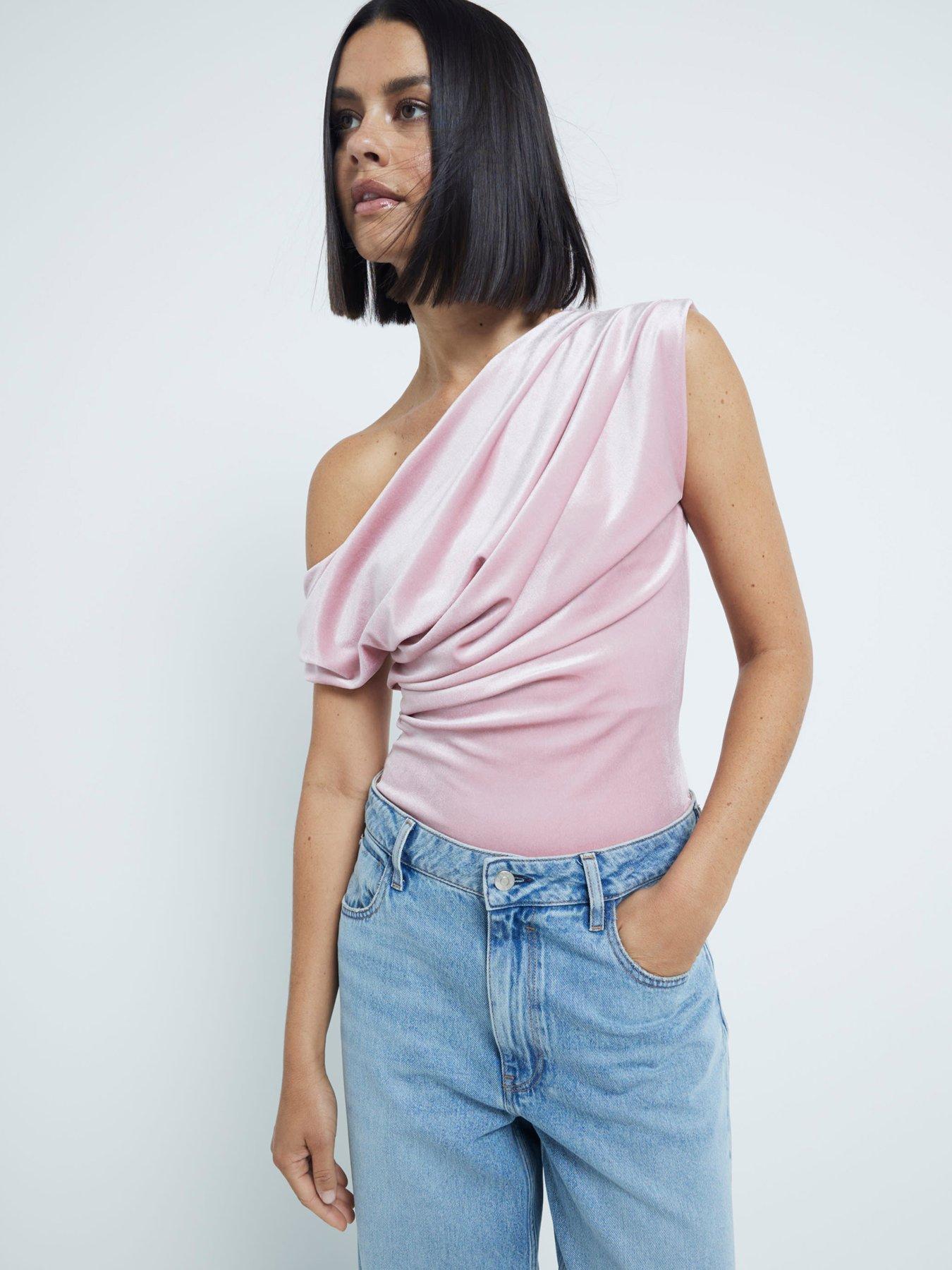 river-island-asymmetric-twist-top-light-pinkfront