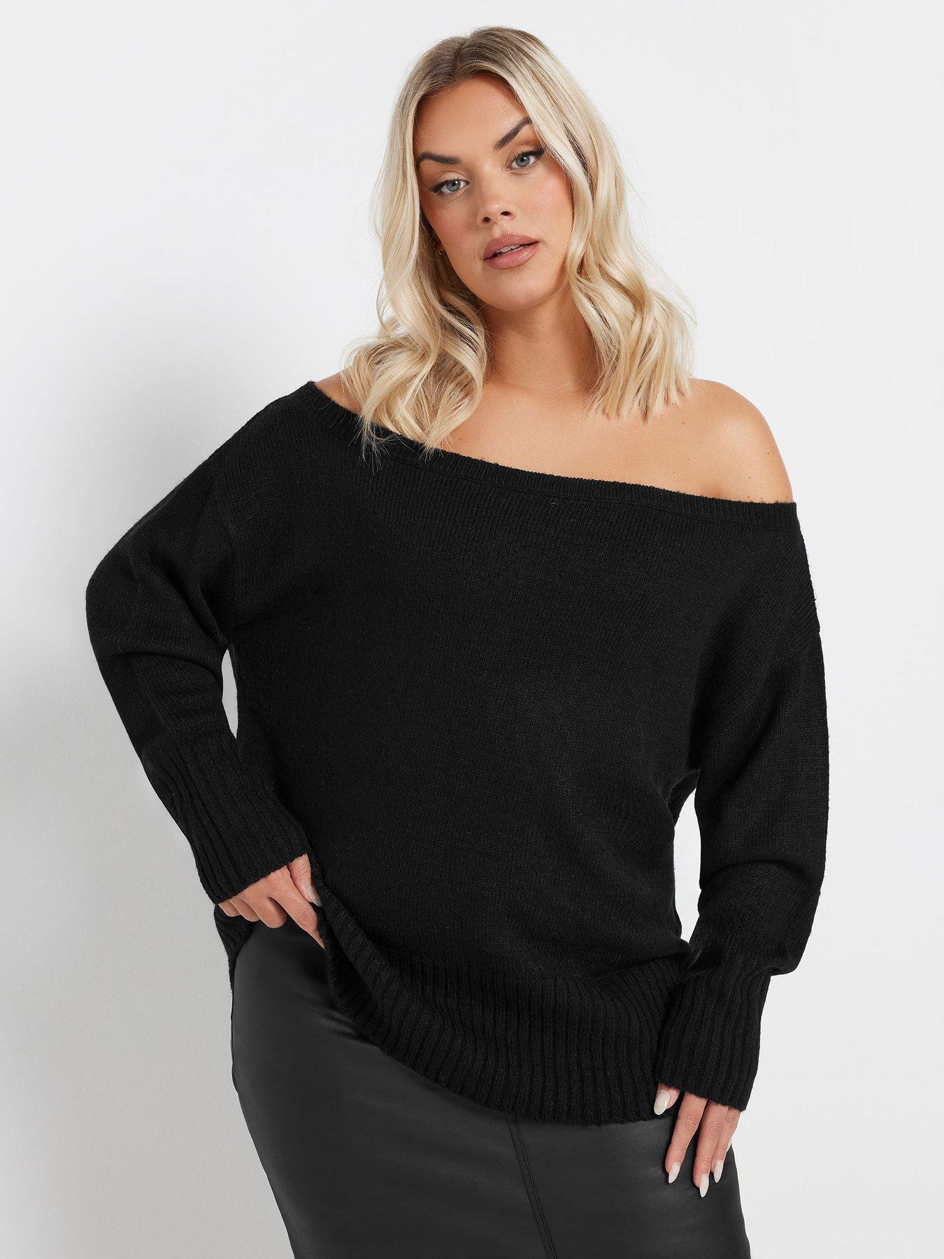 yours-curve-bardot-jumper-black