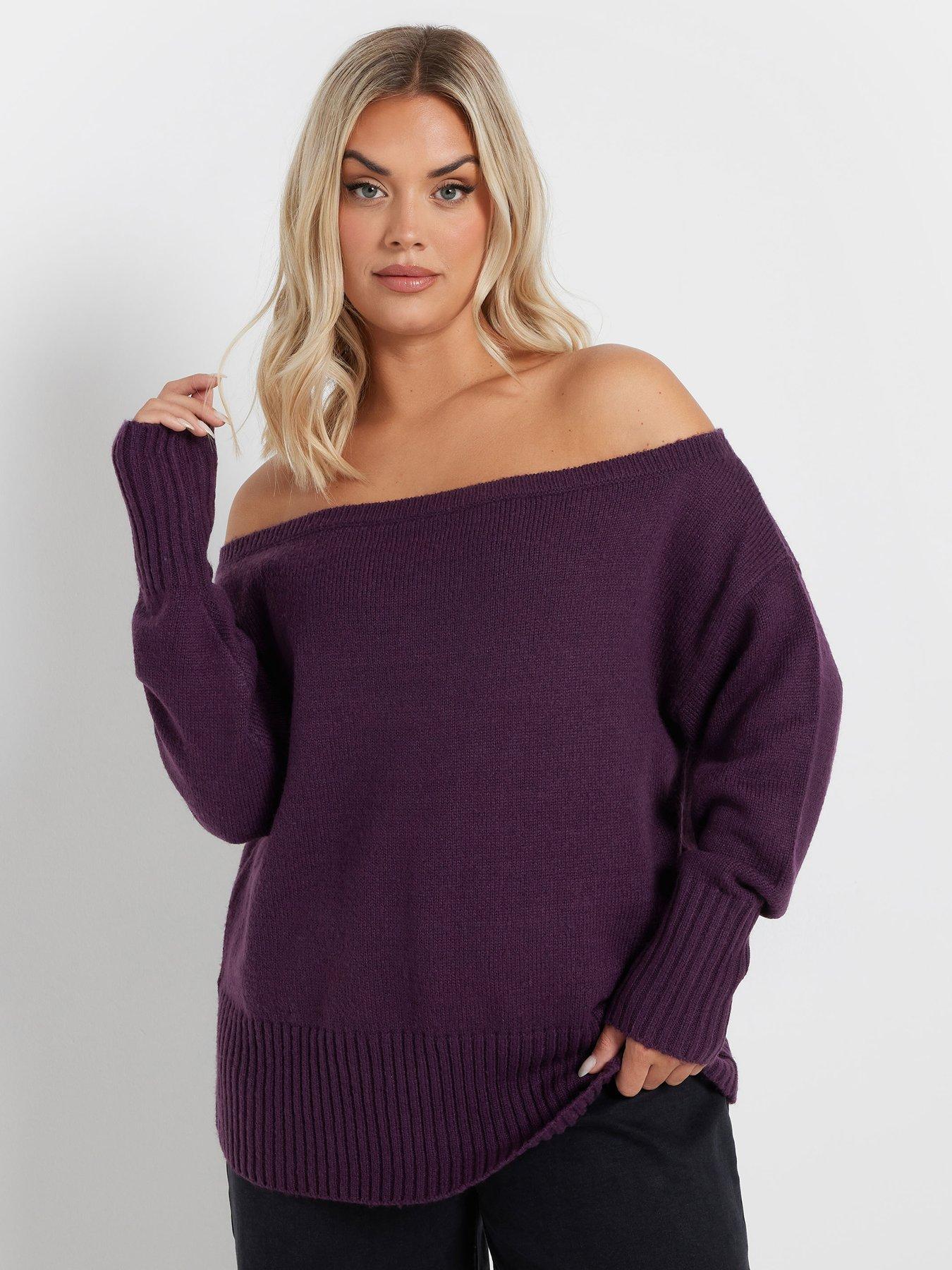 yours-curve-bardot-jumper-purple