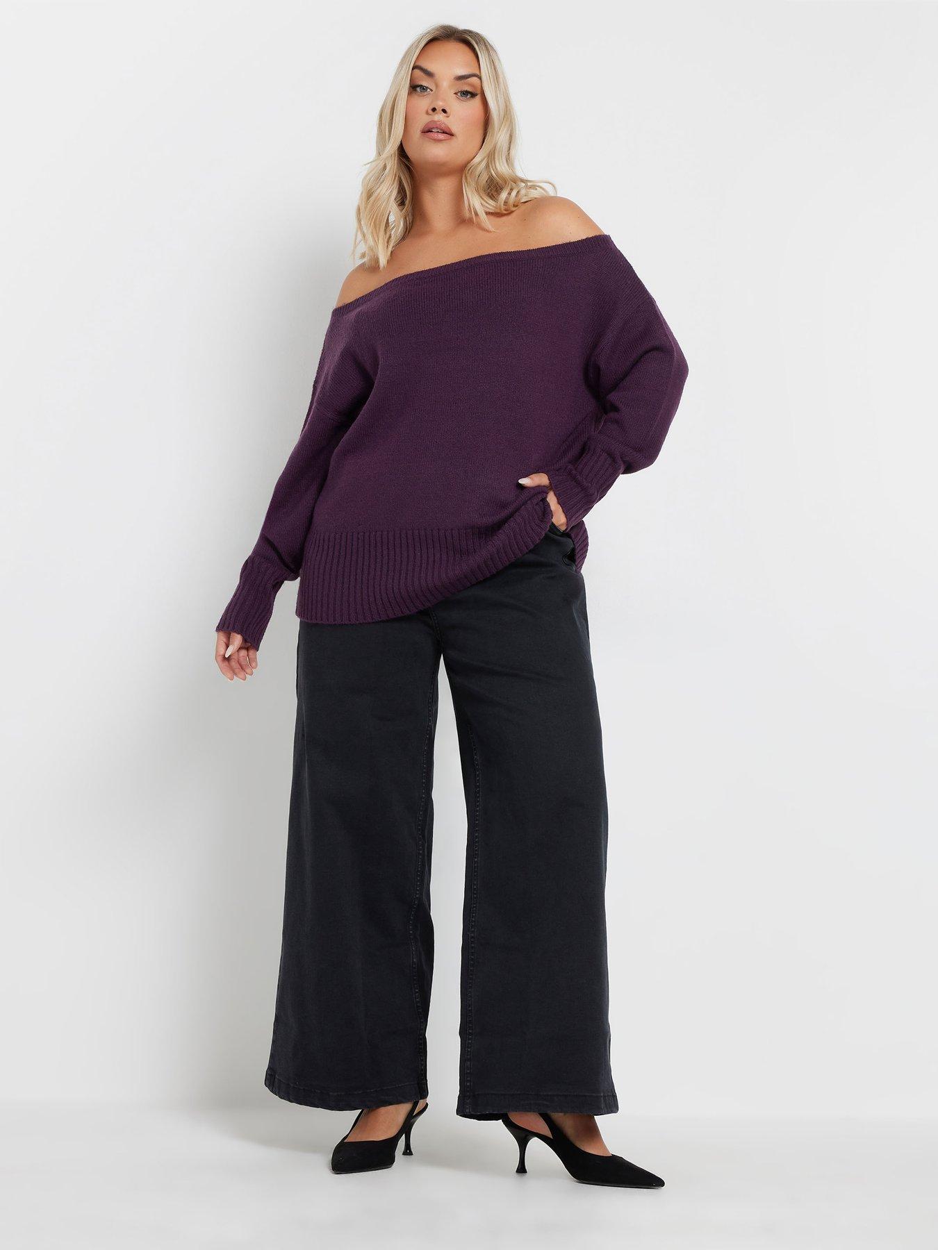 yours-curve-bardot-jumper-purpleback