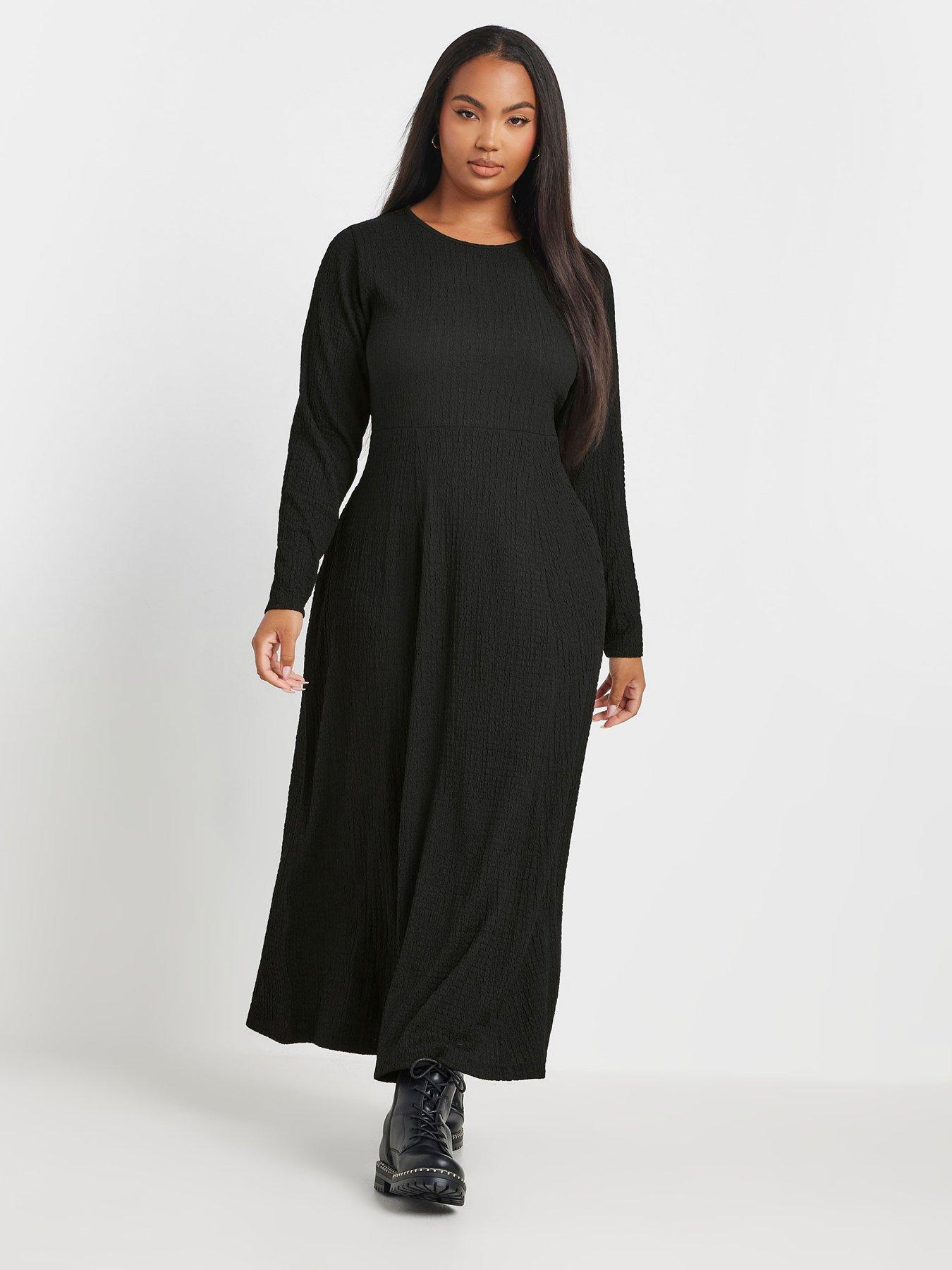 yours-curve-textured-flared-maxi-dressback