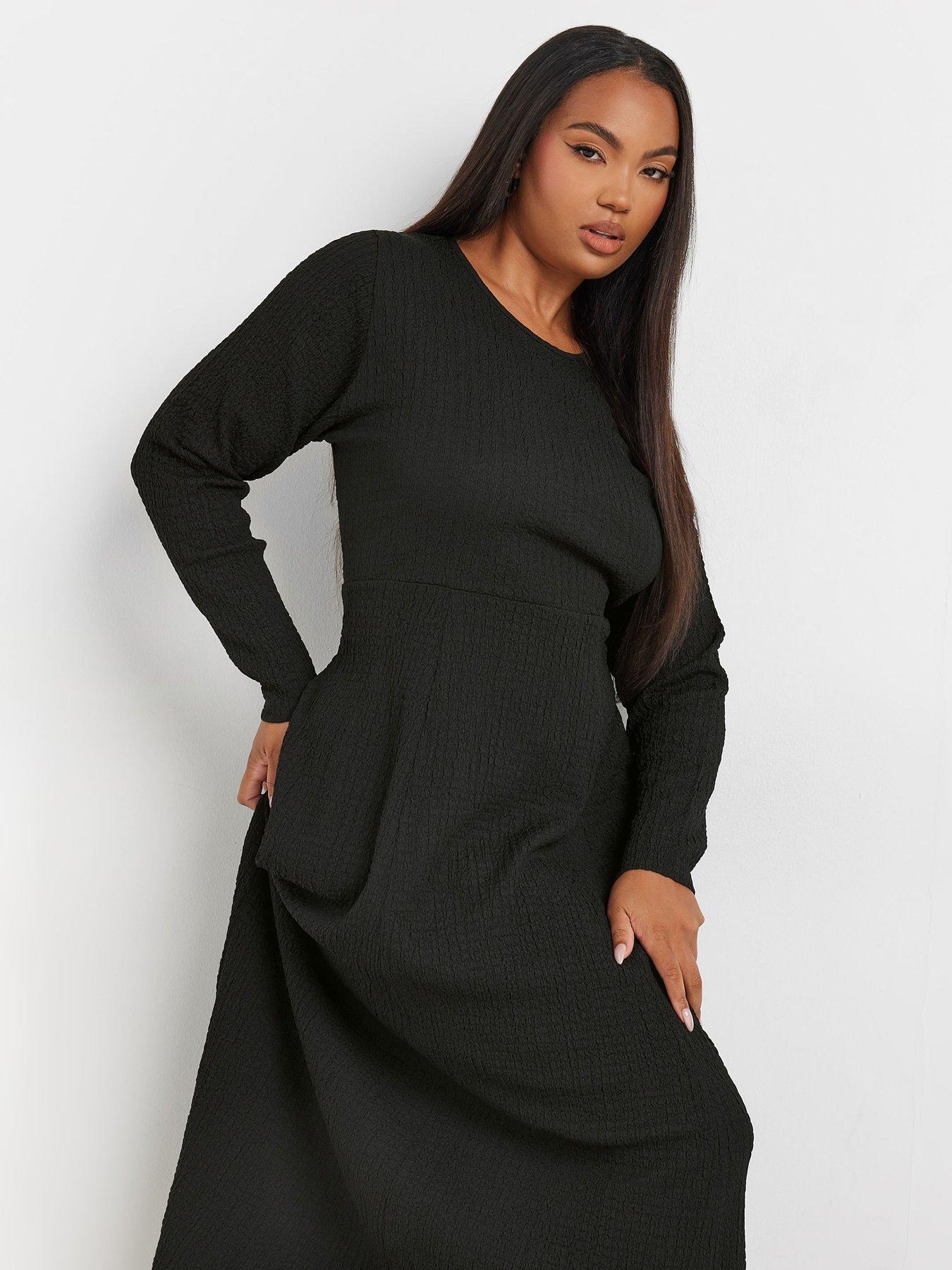 chinese dress ladies Nmoder Black Maxi Dress for Women with Pocket