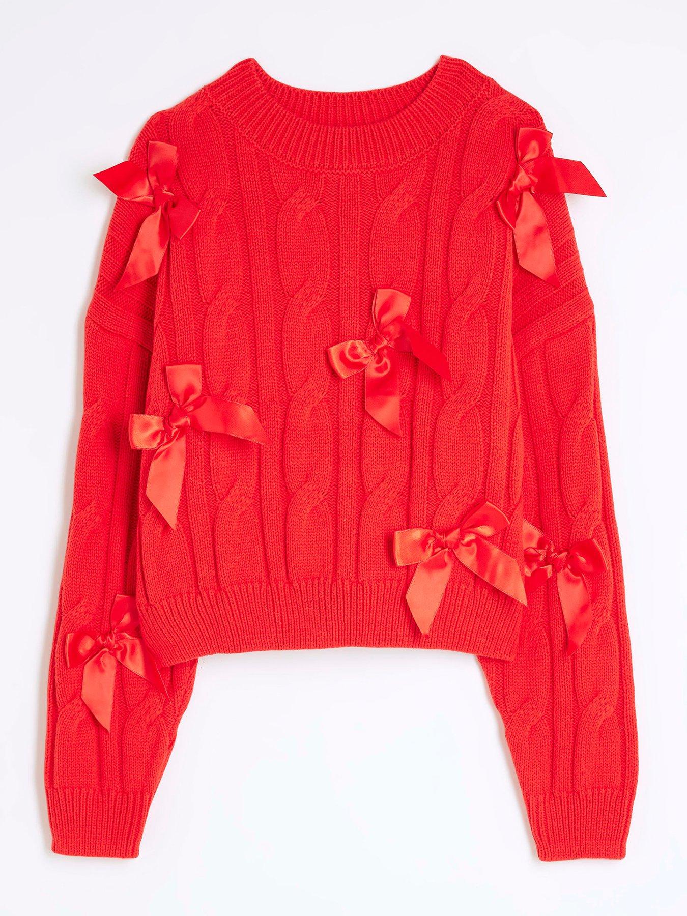 river-island-girls-cable-knit-bow-jumper-red