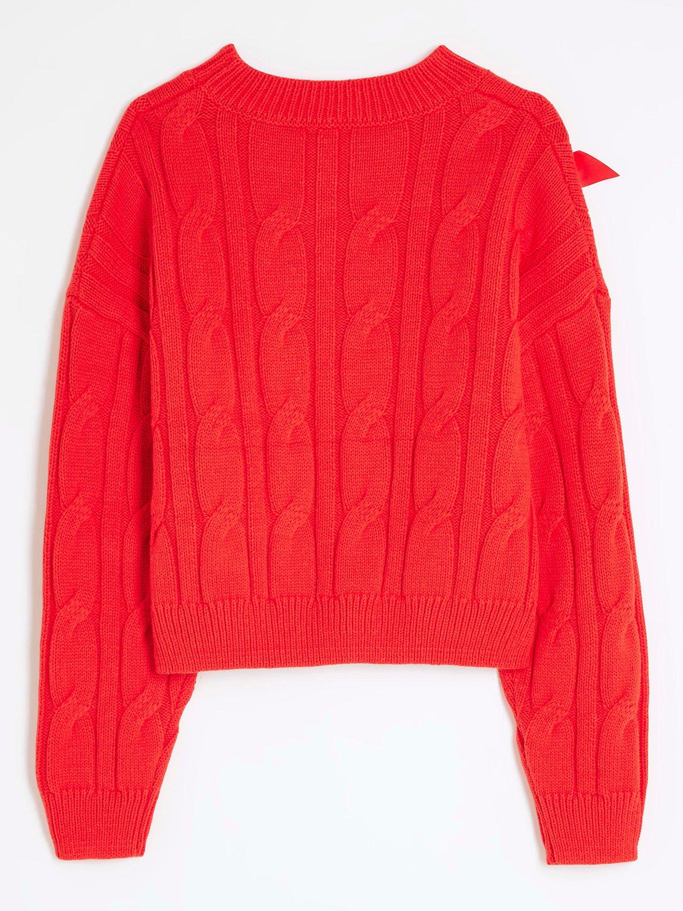 river-island-girls-cable-knit-bow-jumper-redback