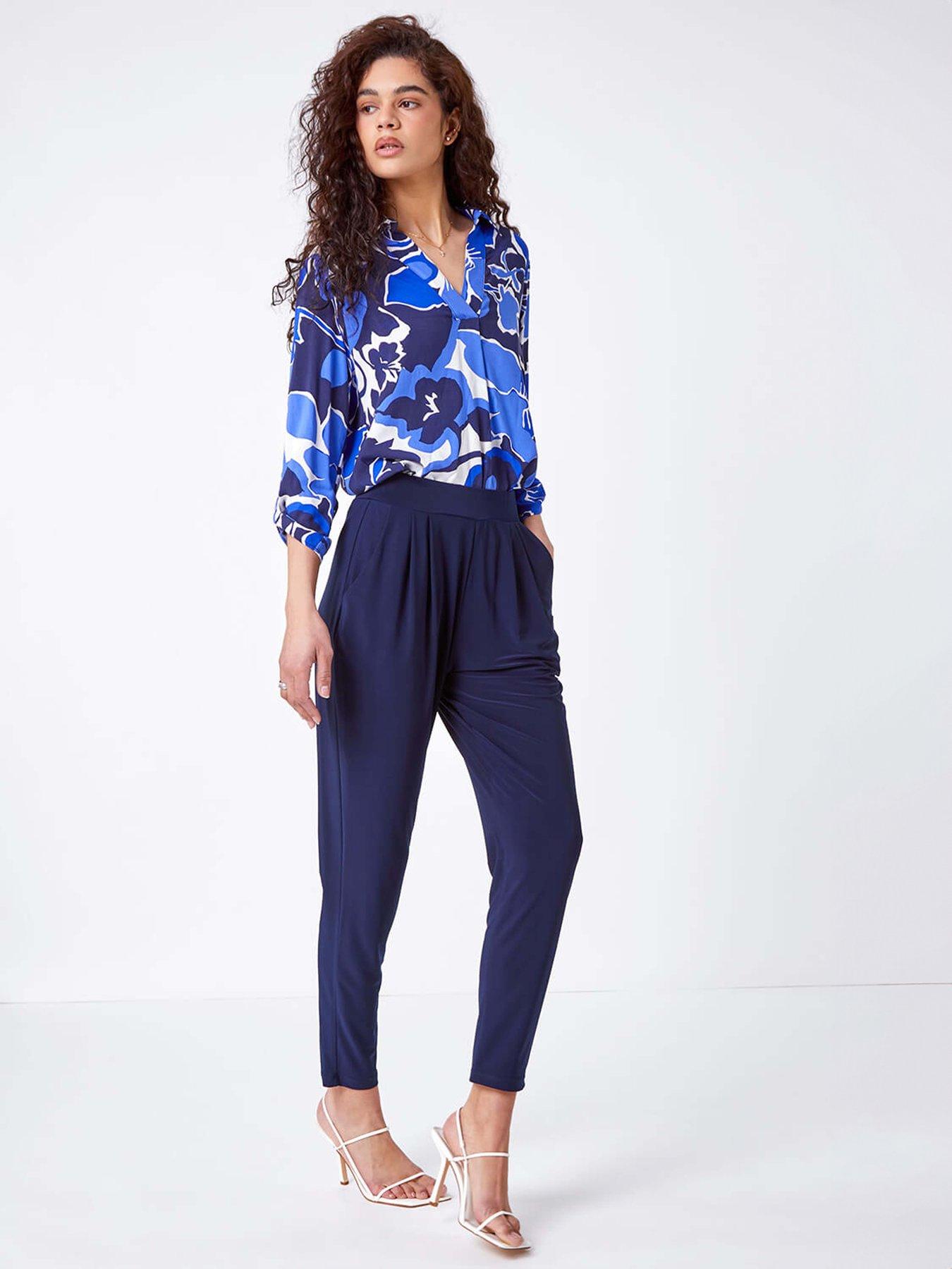 roman-jersey-stretch-elastic-waist-harem-trousers-navyoutfit