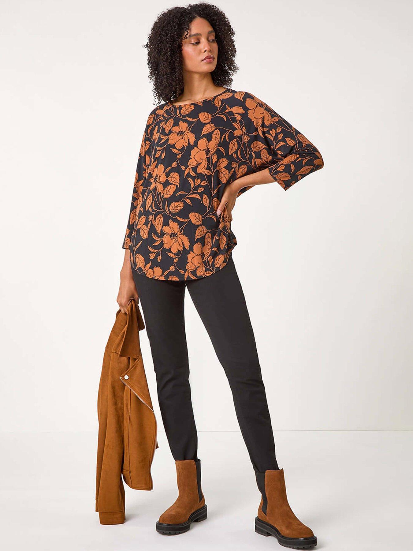 roman-leaf-print-raglan-sleeve-stretch-top-tanback