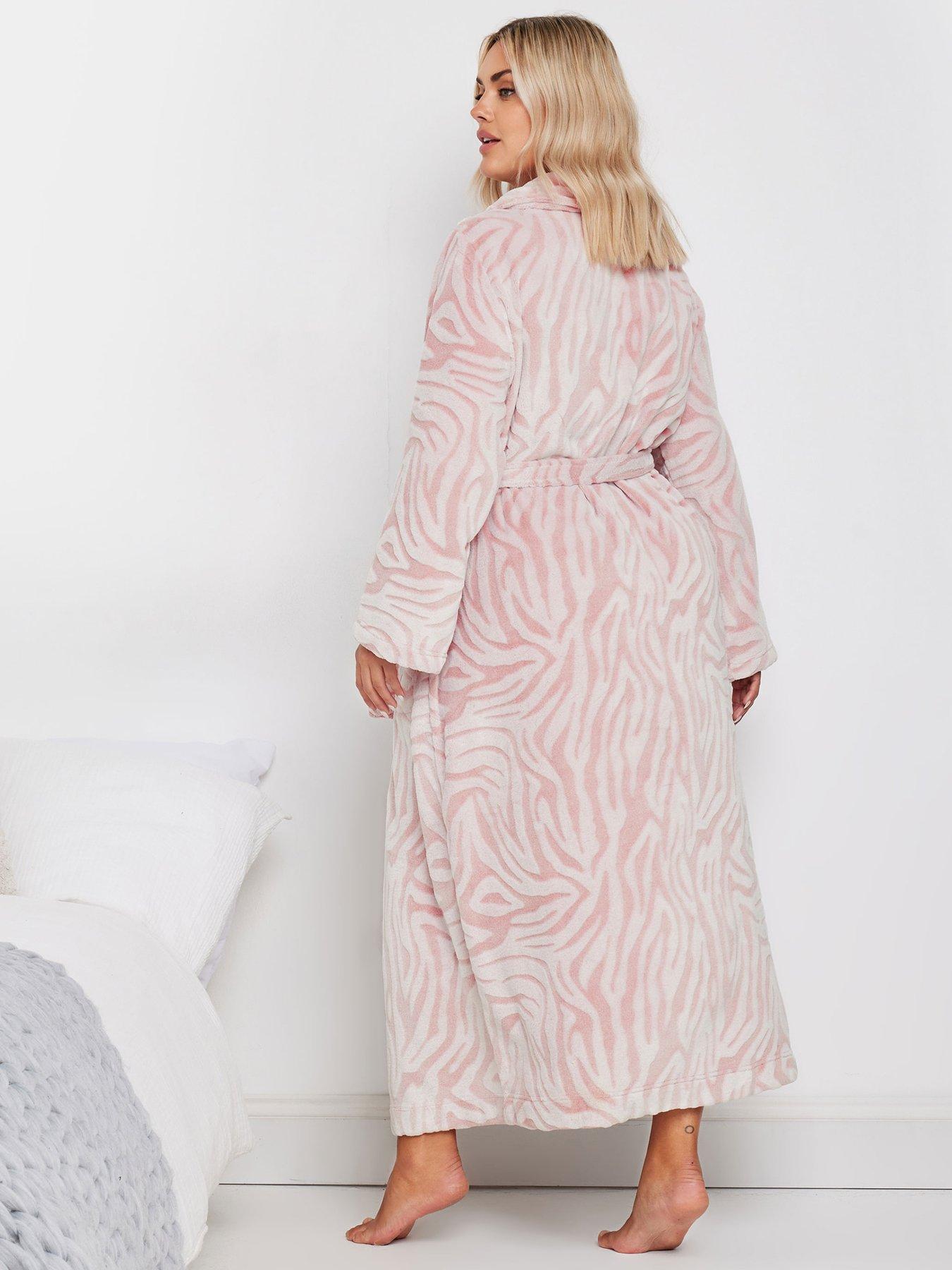 yours-curve-zebra-shawl-collar-maxi-robestillFront