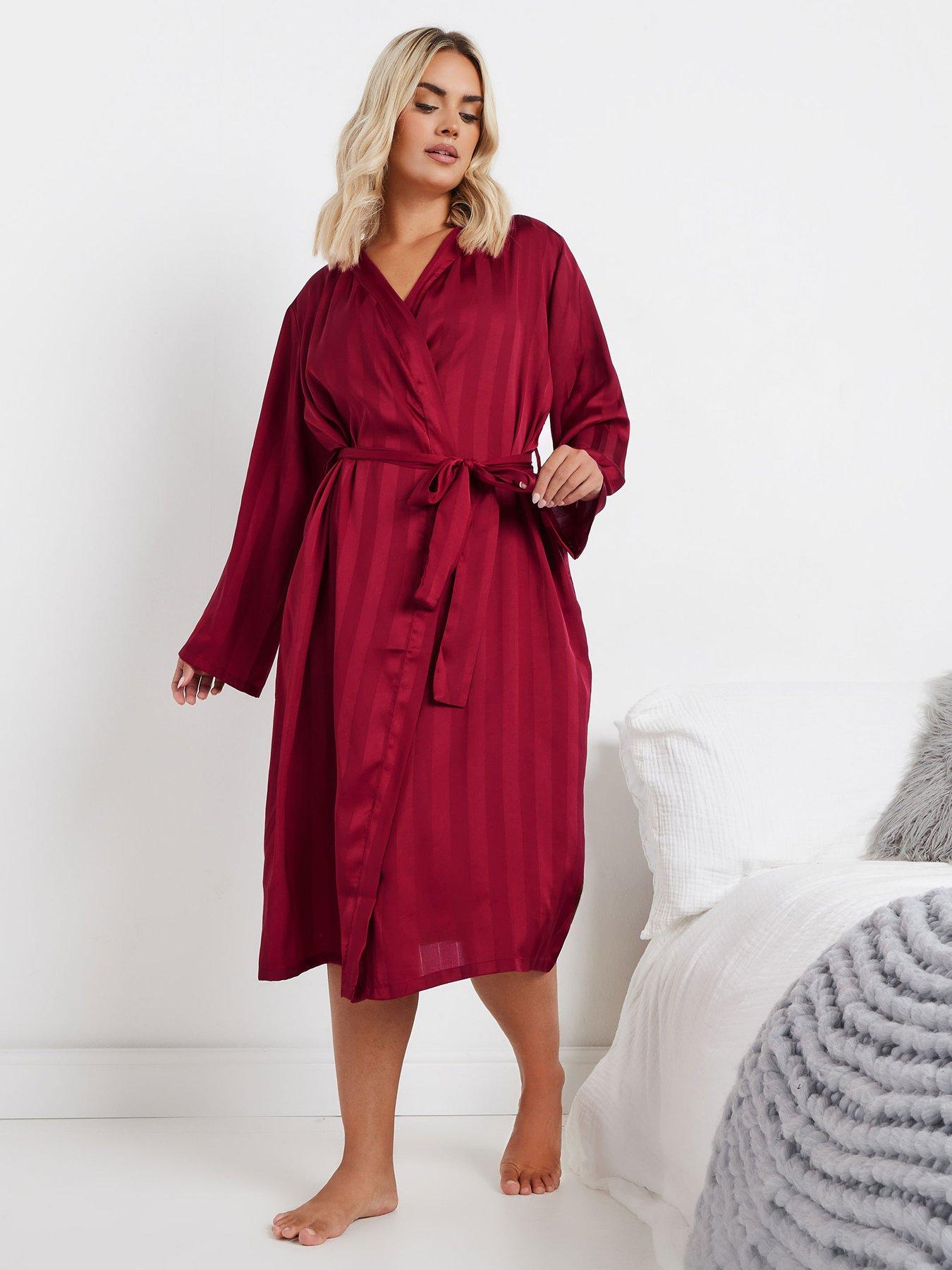 yours-curve-jacquard-stripe-satin-robe