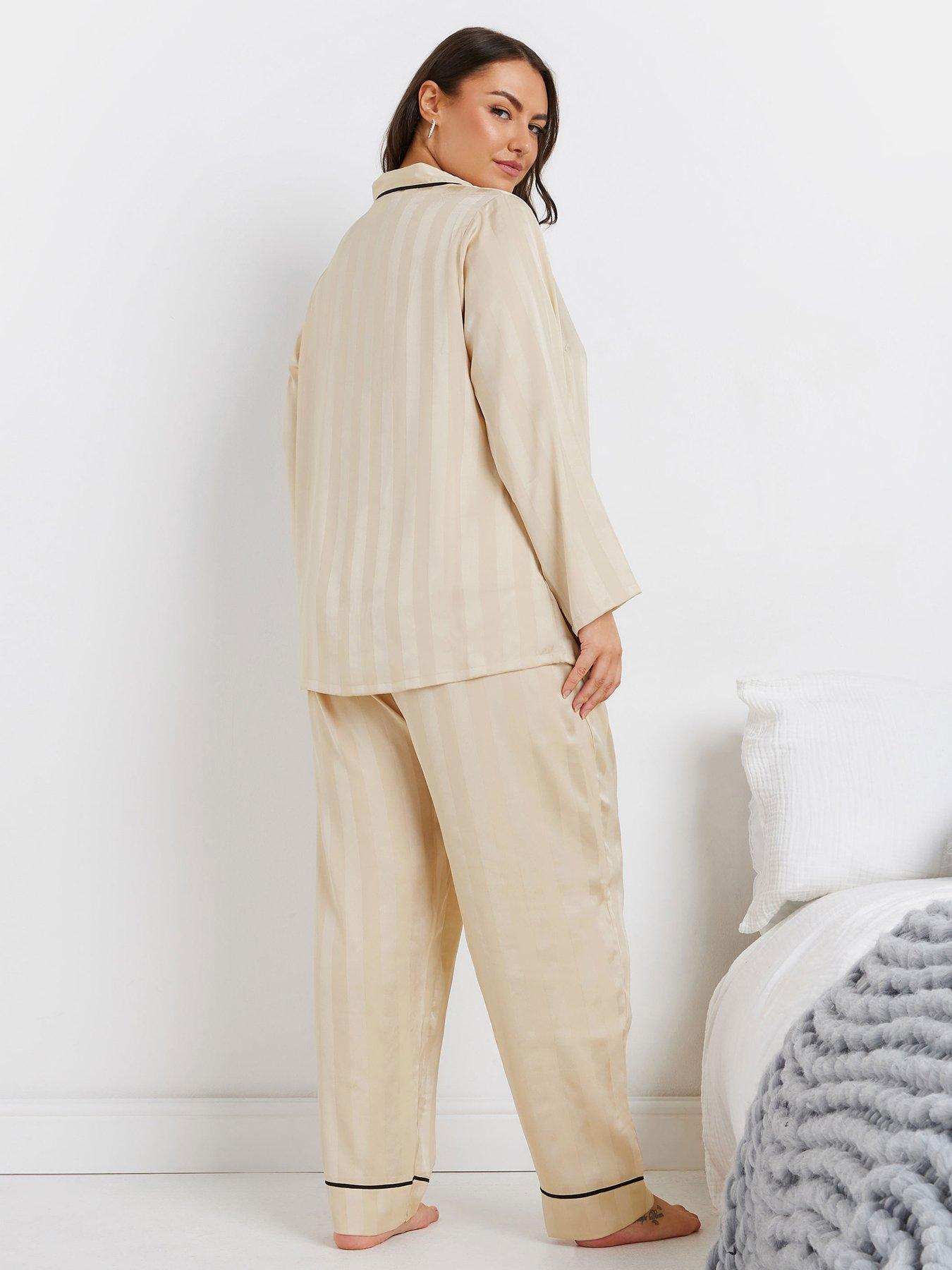 yours-curve-jacquard-stripe-satin-pj-setstillFront