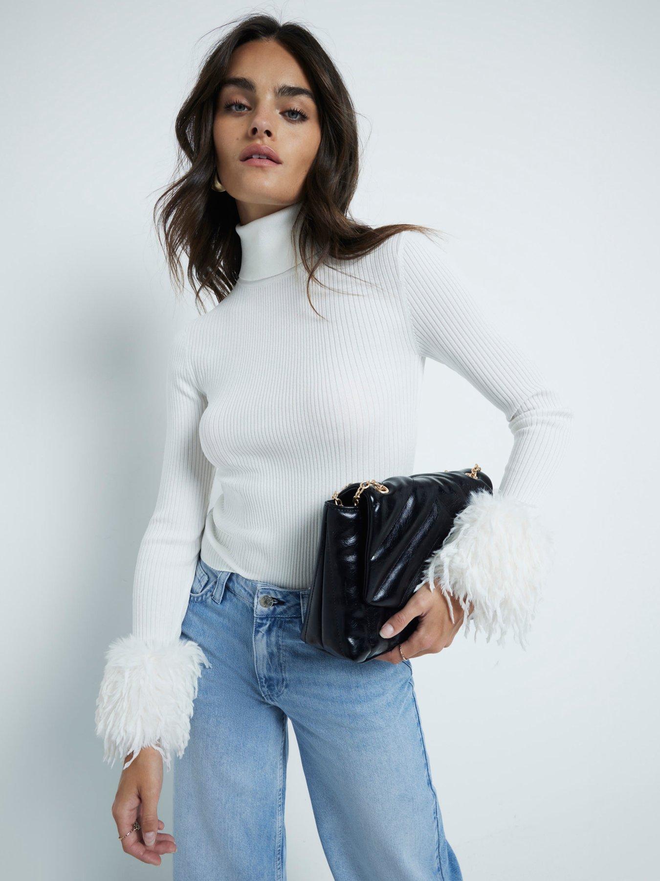 river-island-feather-cuff-knit-cream