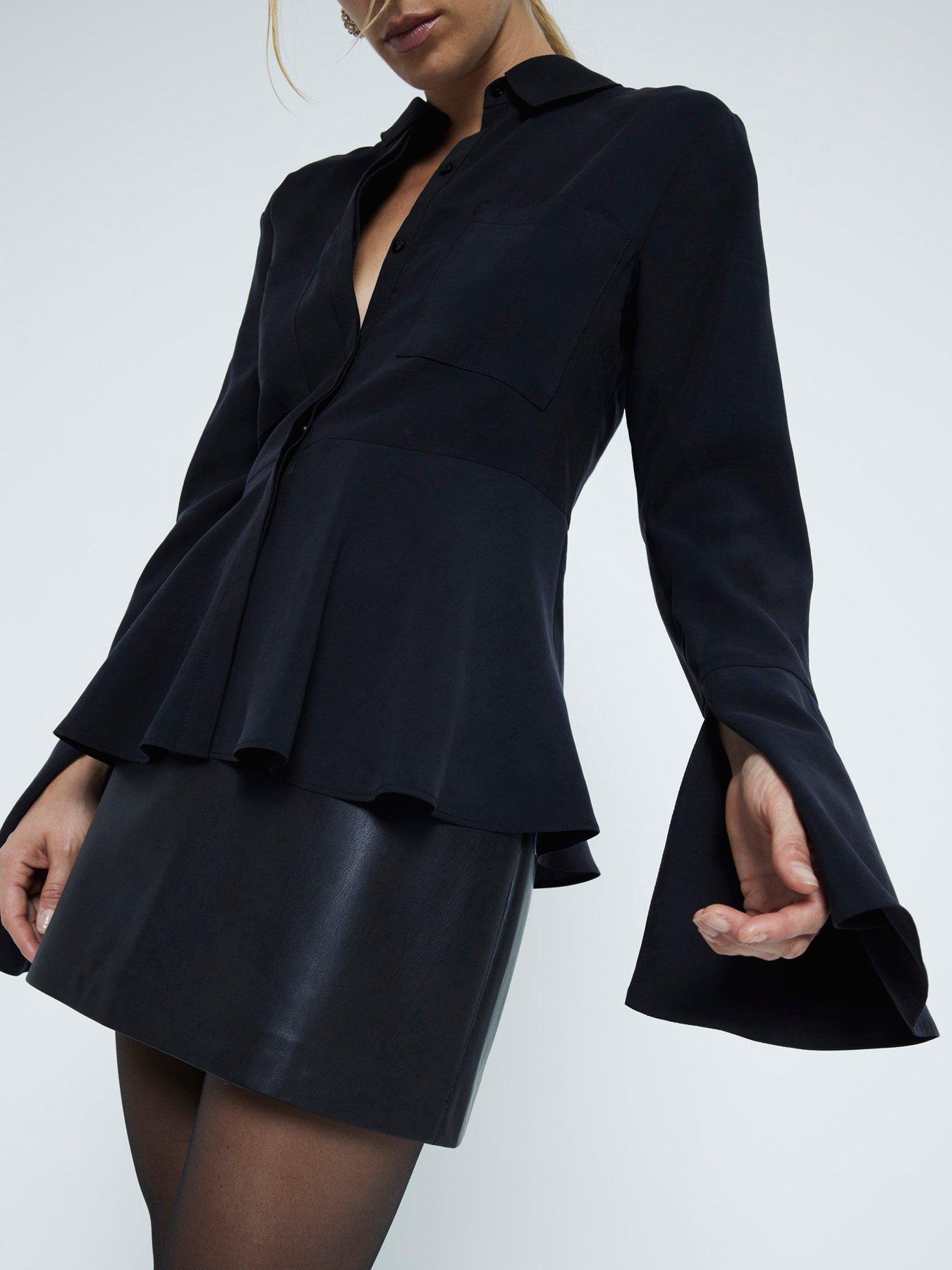 river-island-peplum-split-sleeve-blouse-blackoutfit