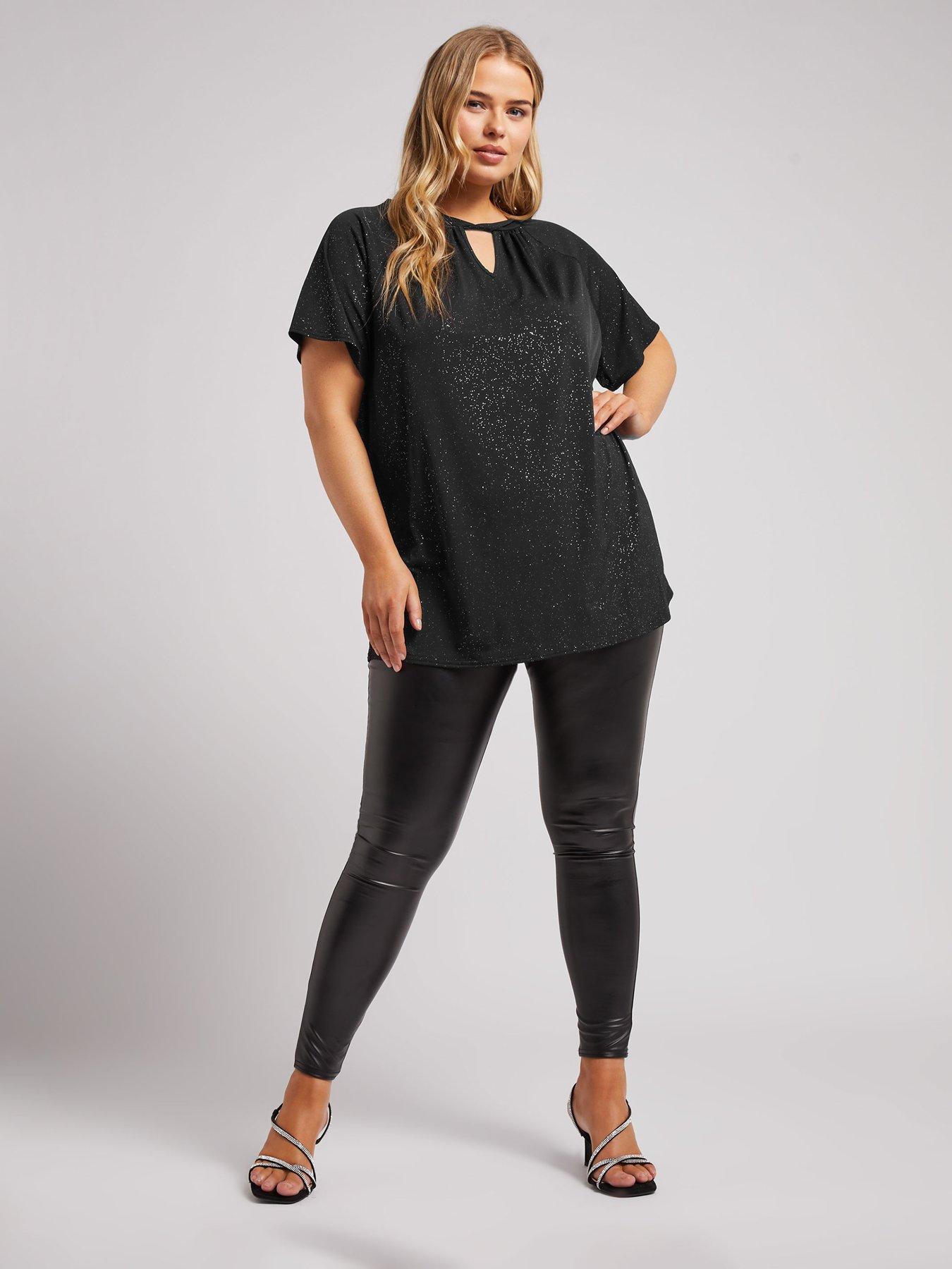 yours-curve-glitter-twist-neck-top-blackback