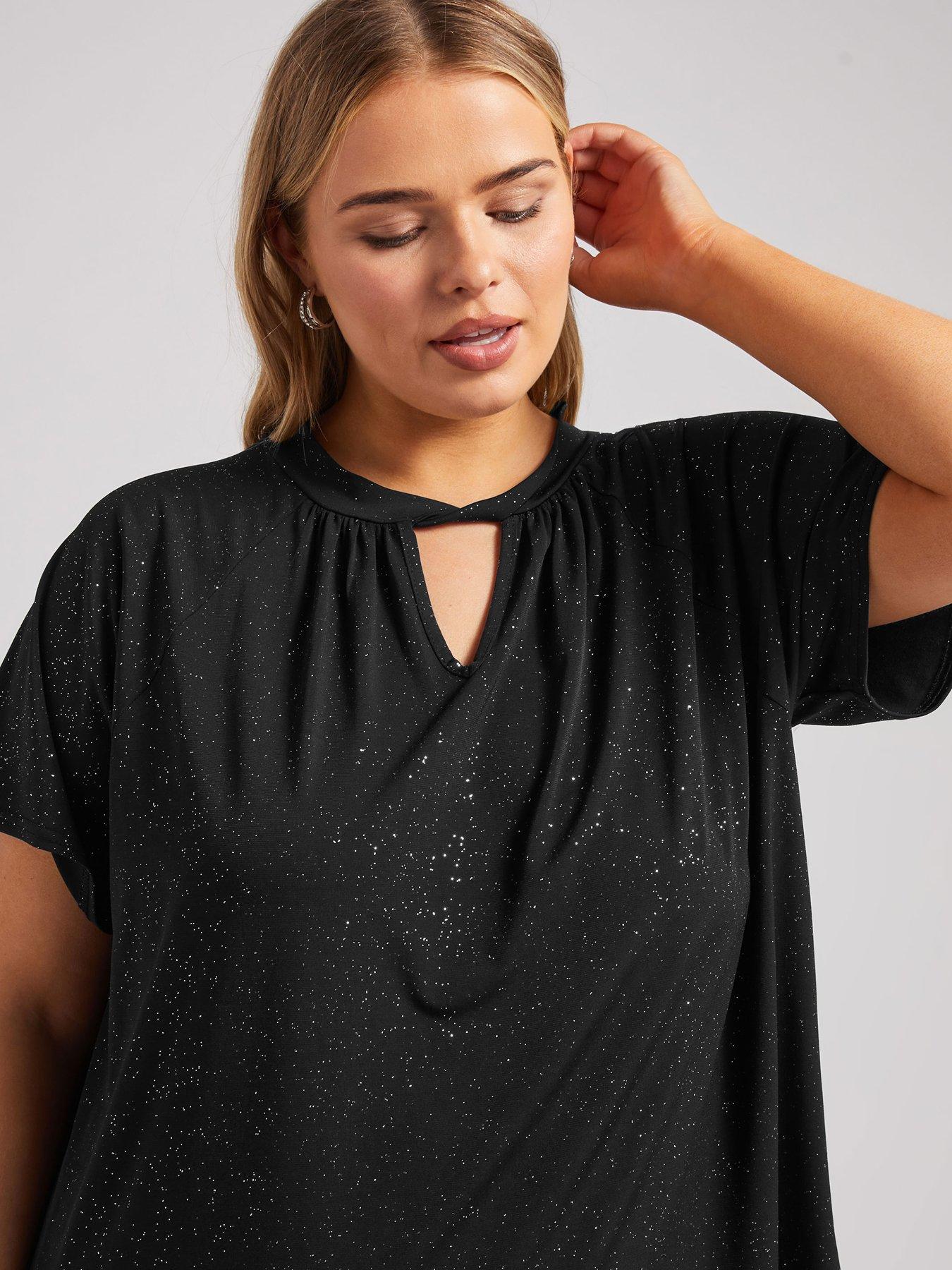 yours-curve-glitter-twist-neck-top-blackoutfit