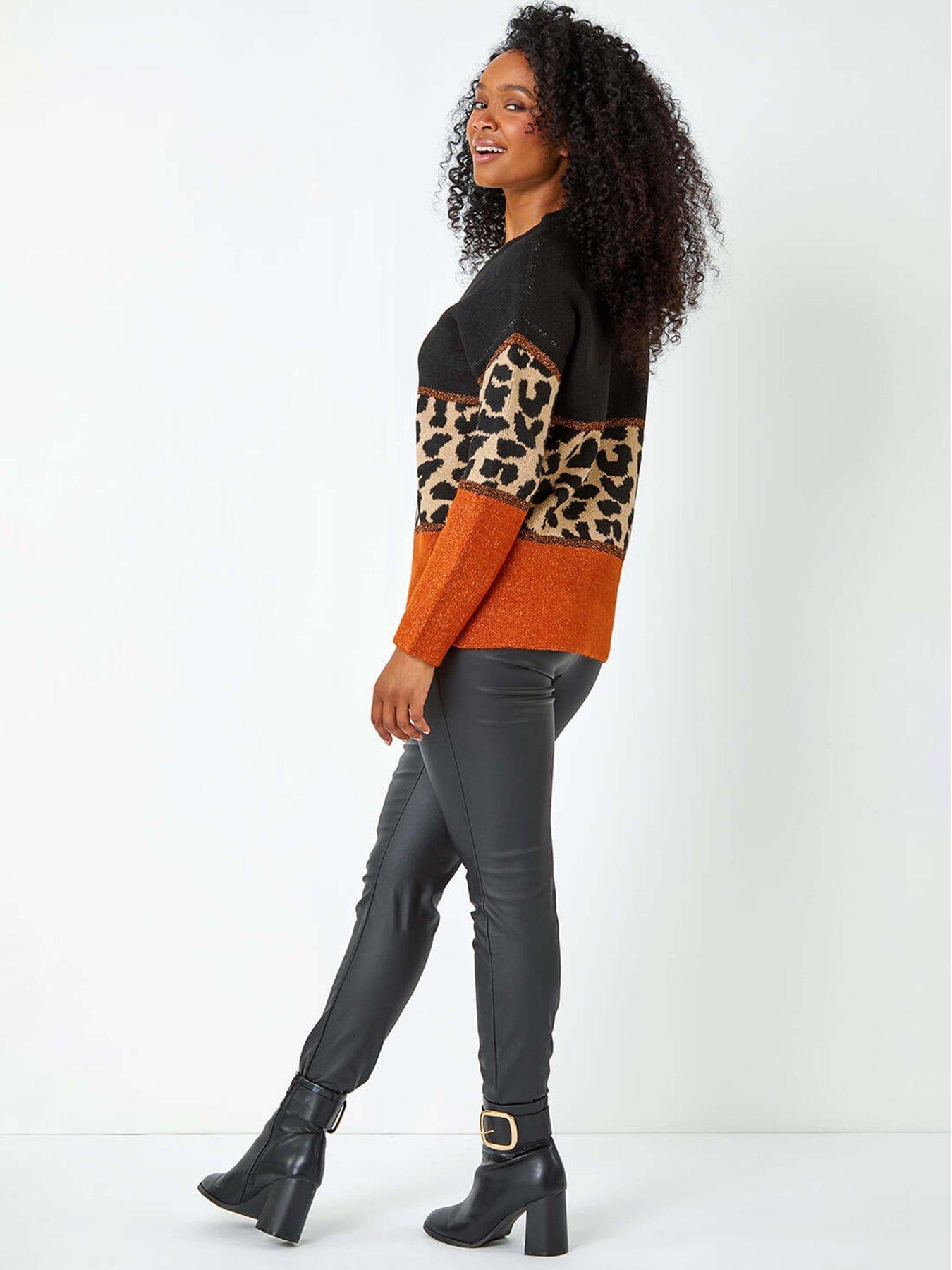 roman-petite-animal-colourblock-stretch-jumper-ruststillFront