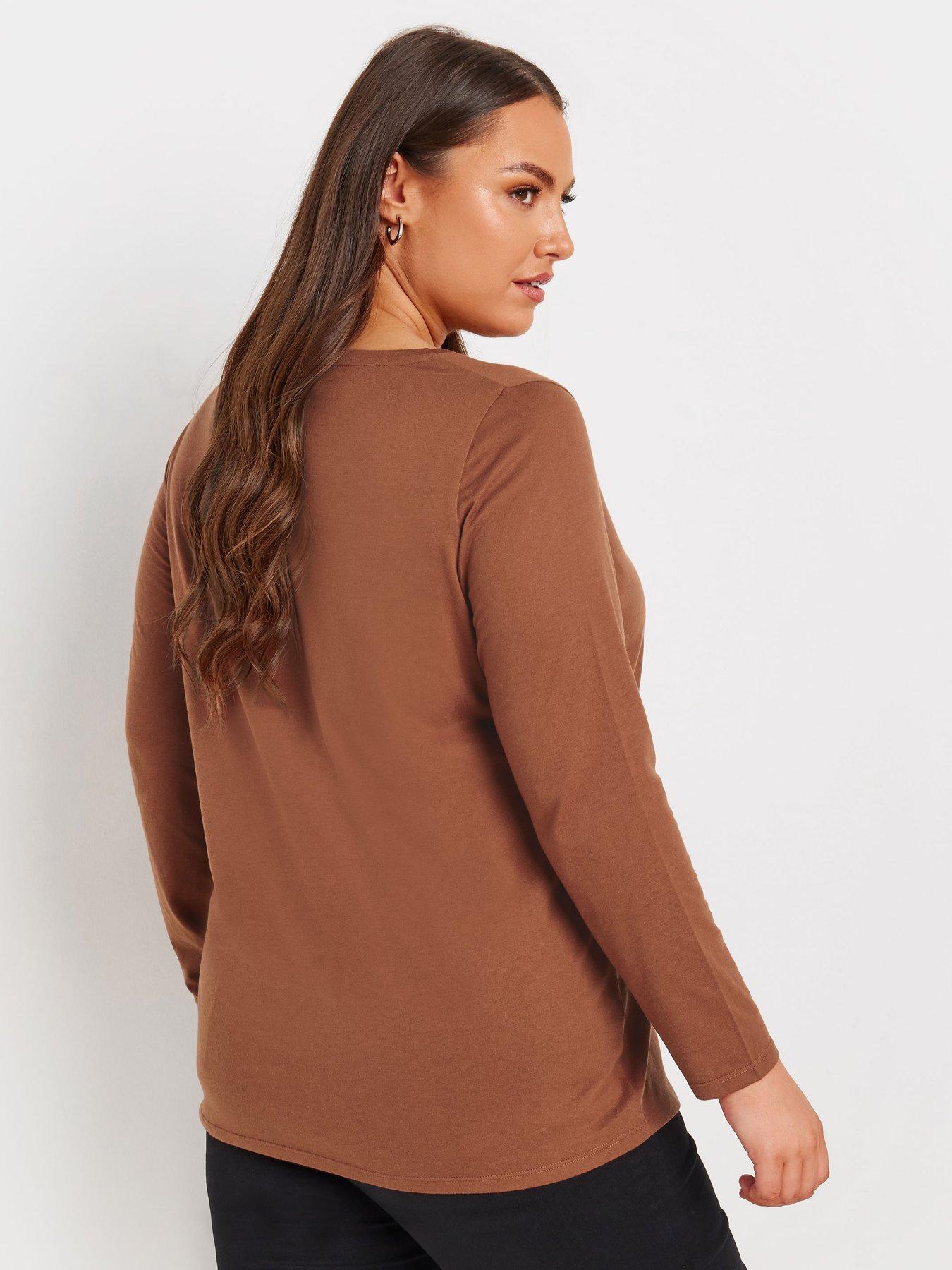 Image 2 of 4 of Yours Curve Core Long Sleeve 3 Pack T-shirt - Multi