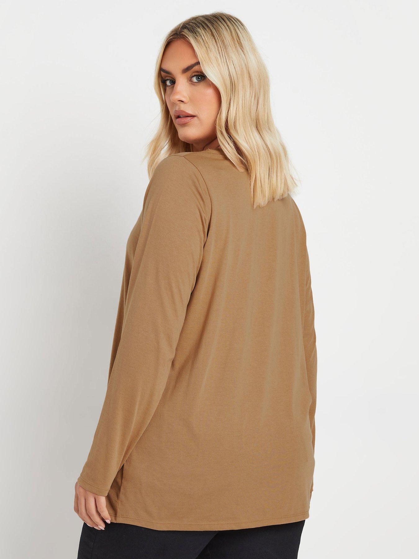 Image 2 of 4 of Yours Curve Core Long Sleeve 3 Pack T-shirt - Multi