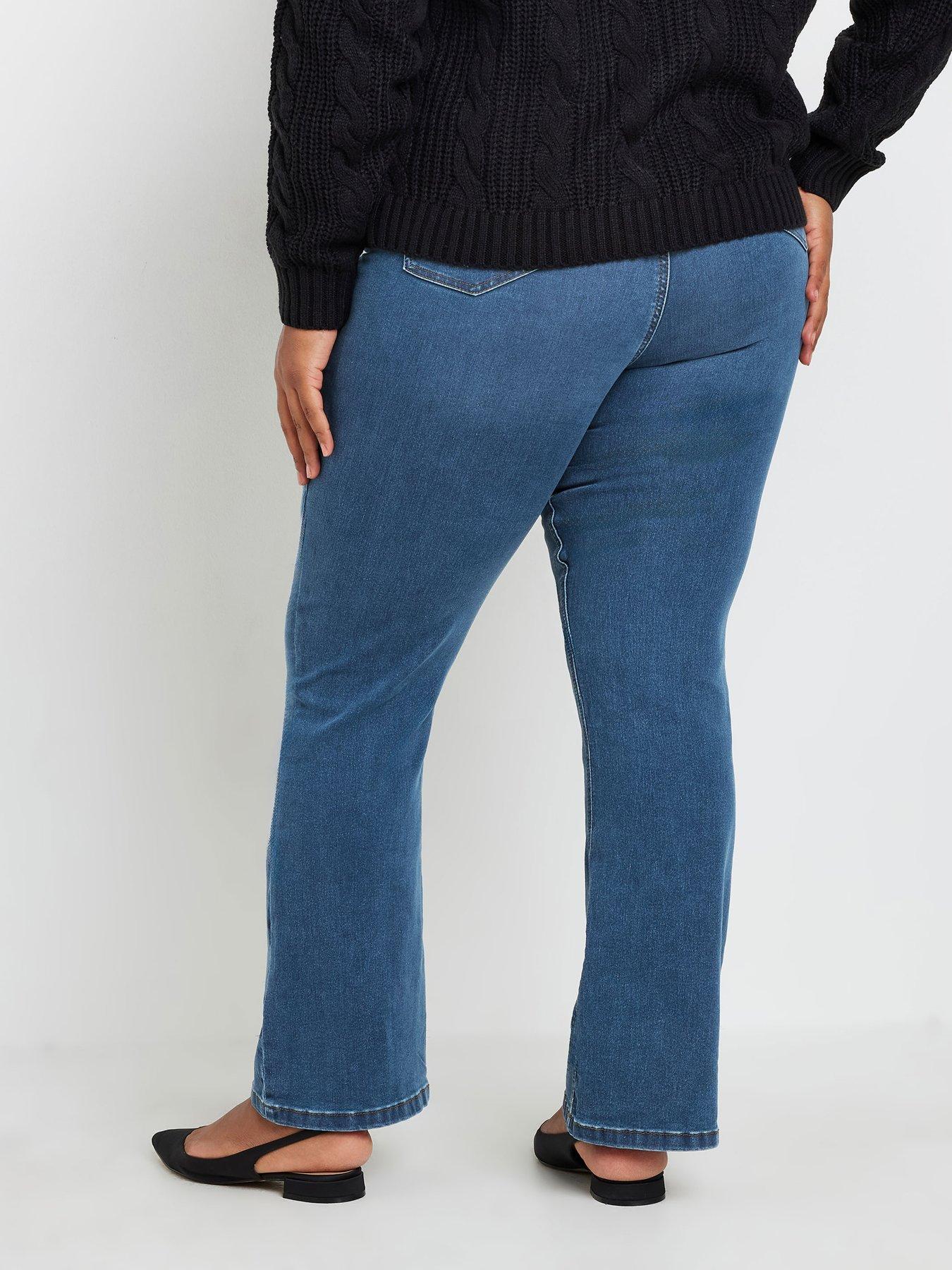 Image 2 of 4 of Yours Curve Midi Isla Bootcut Jeans 32" - Blue