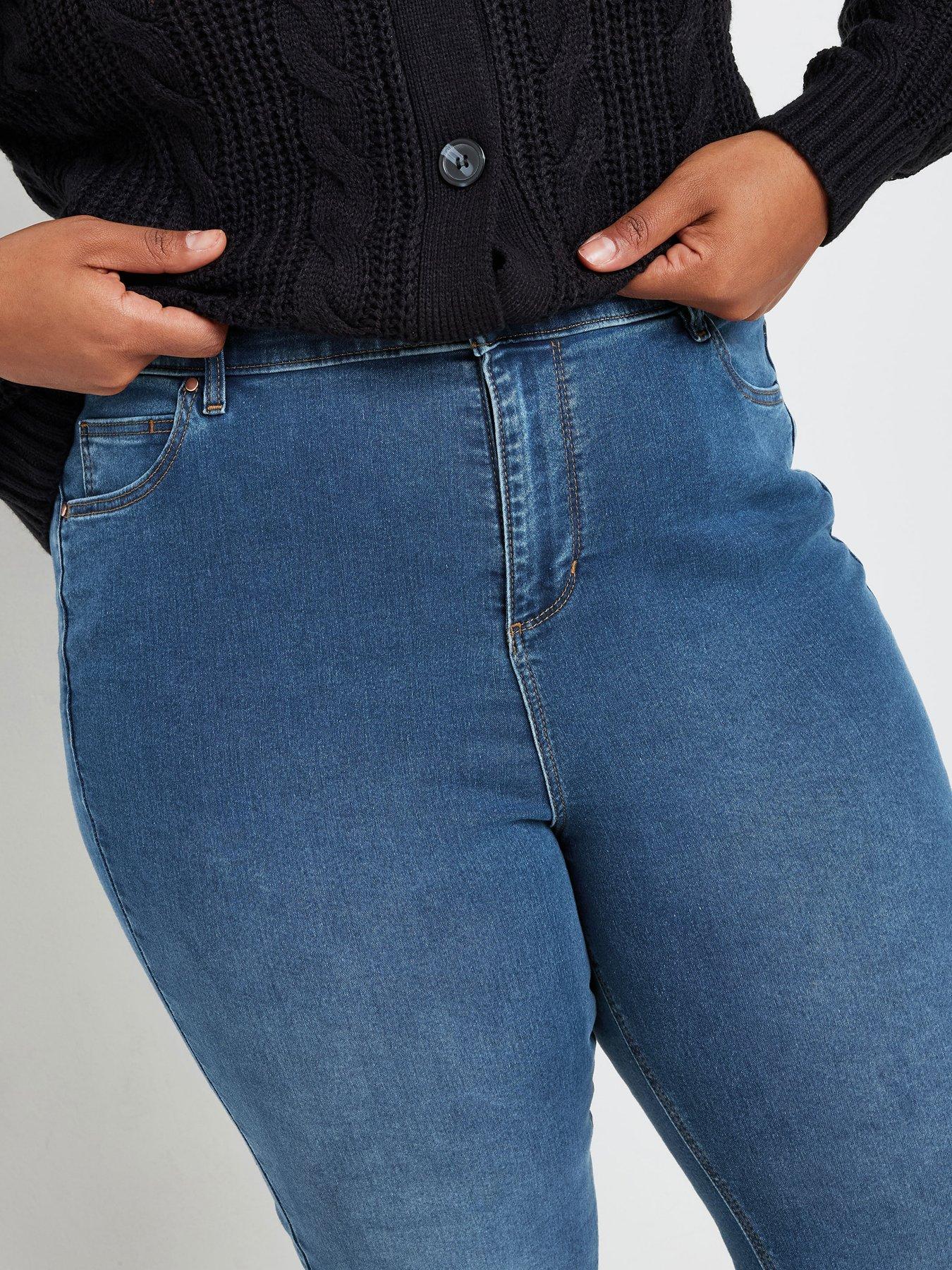 Image 4 of 4 of Yours Curve Midi Isla Bootcut Jeans 32" - Blue