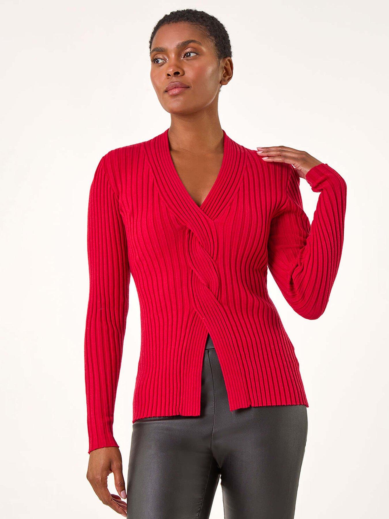 roman-cable-split-detail-rib-jumper-redfront