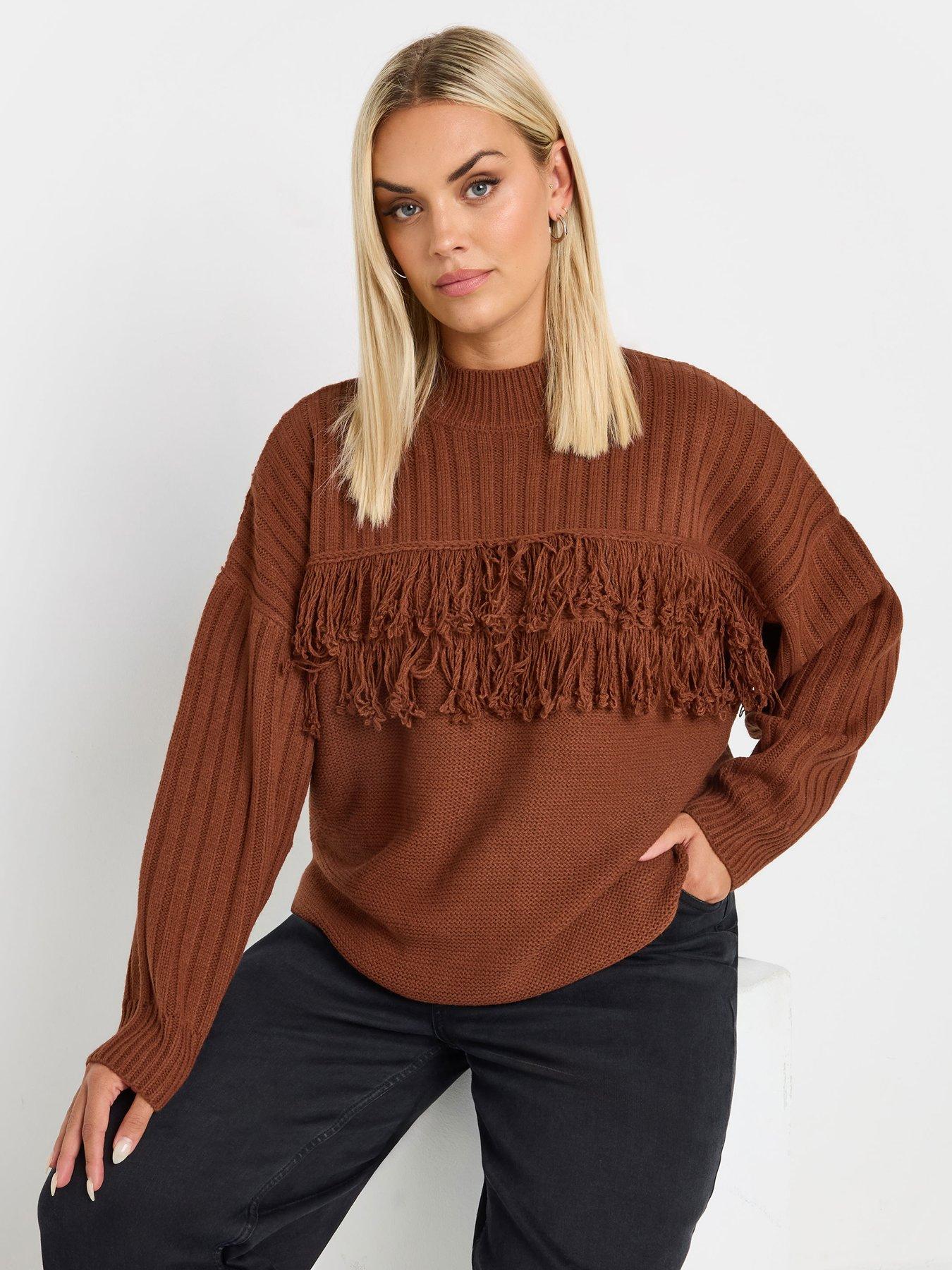 yours-curve-fringe-jumper-orange