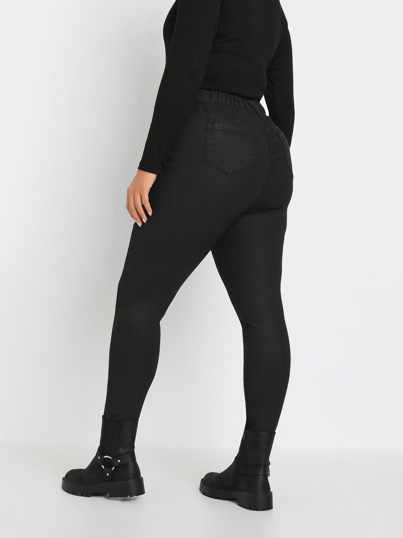 yours-curve-coated-grace-jeggings-blackstillFront