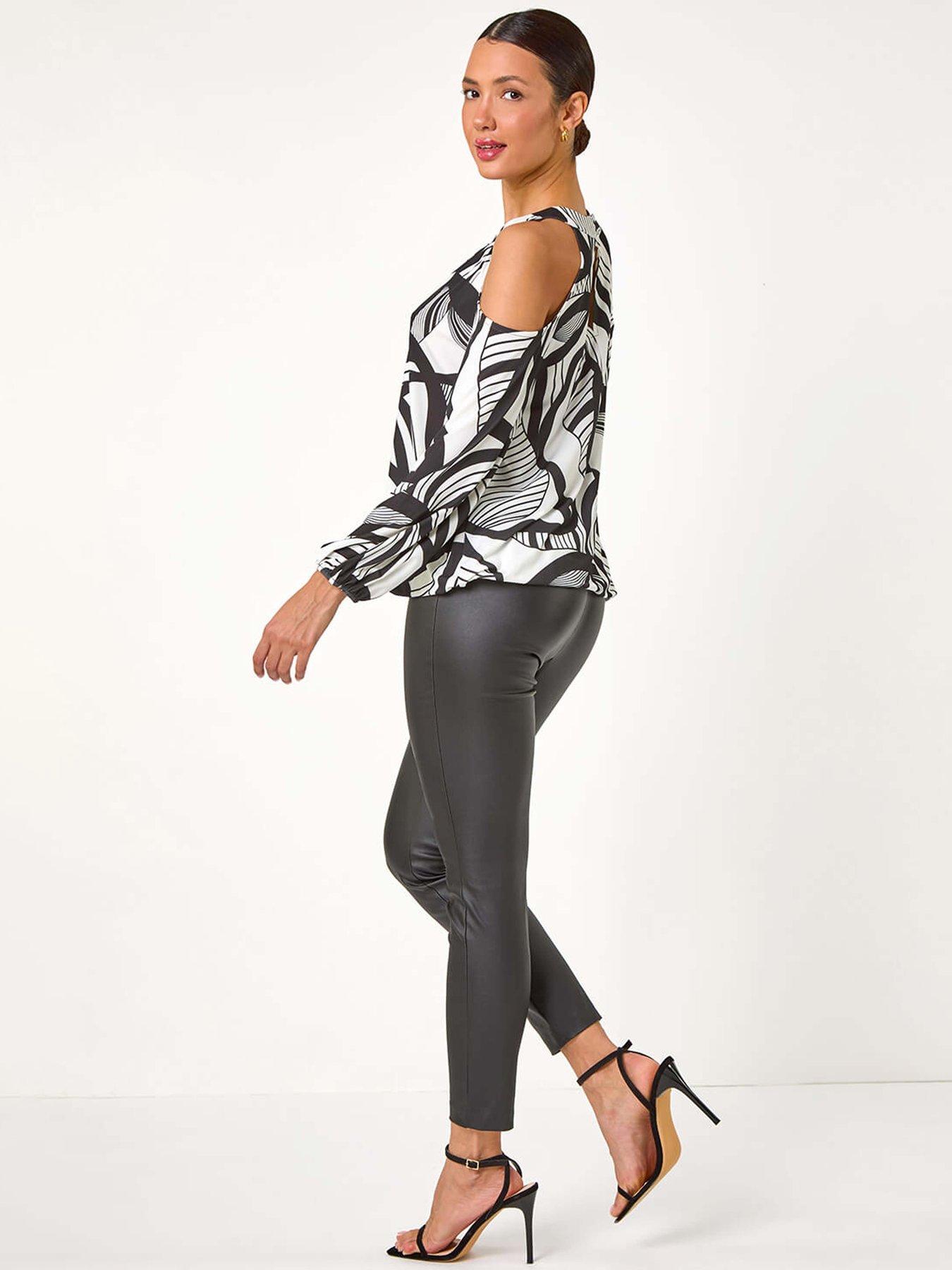 roman-abstract-print-cold-shoulder-stretch-top-ivorystillFront