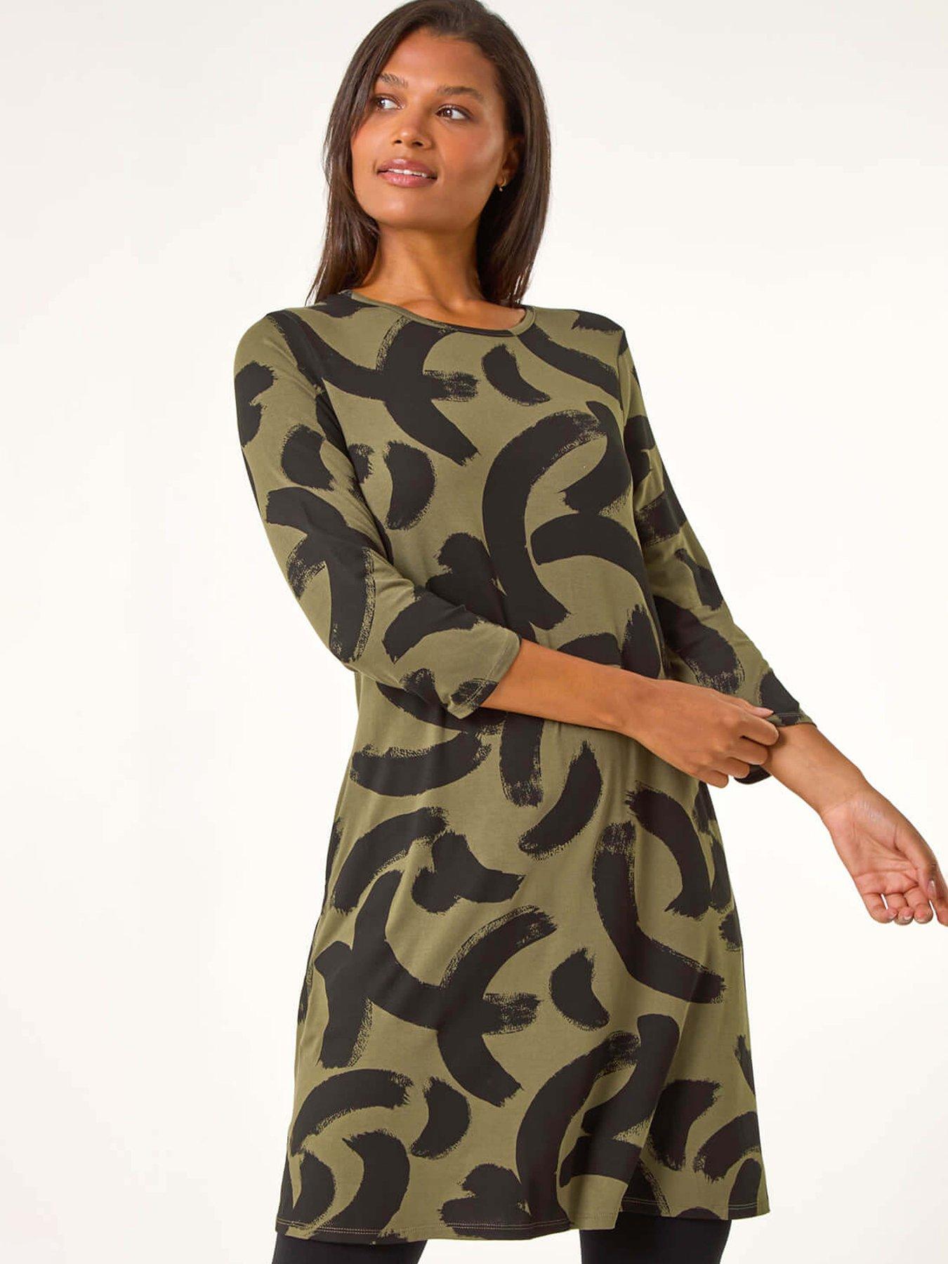 roman-brushstroke-a-line-stretch-dress-khakifront