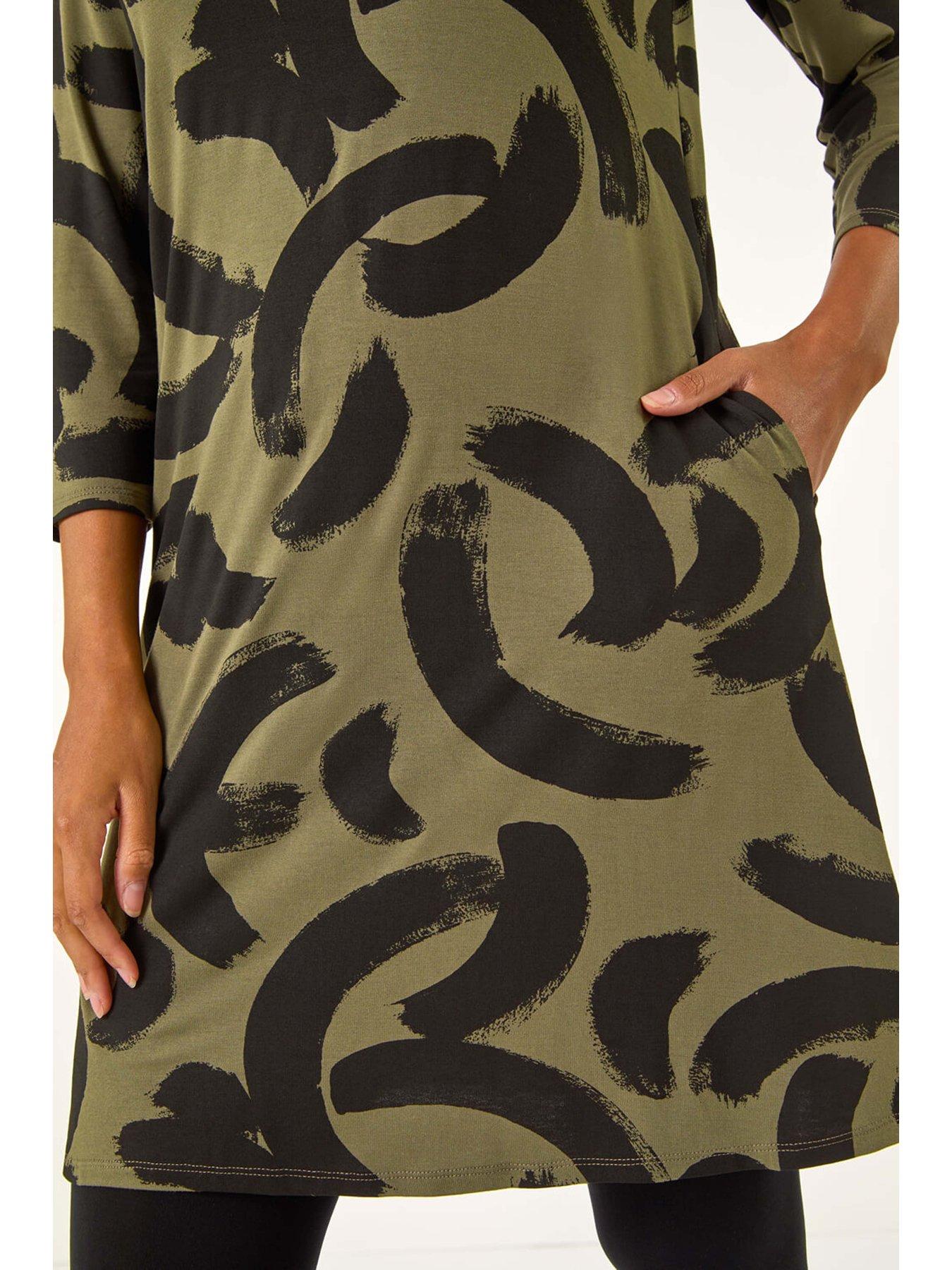roman-brushstroke-a-line-stretch-dress-khakidetail