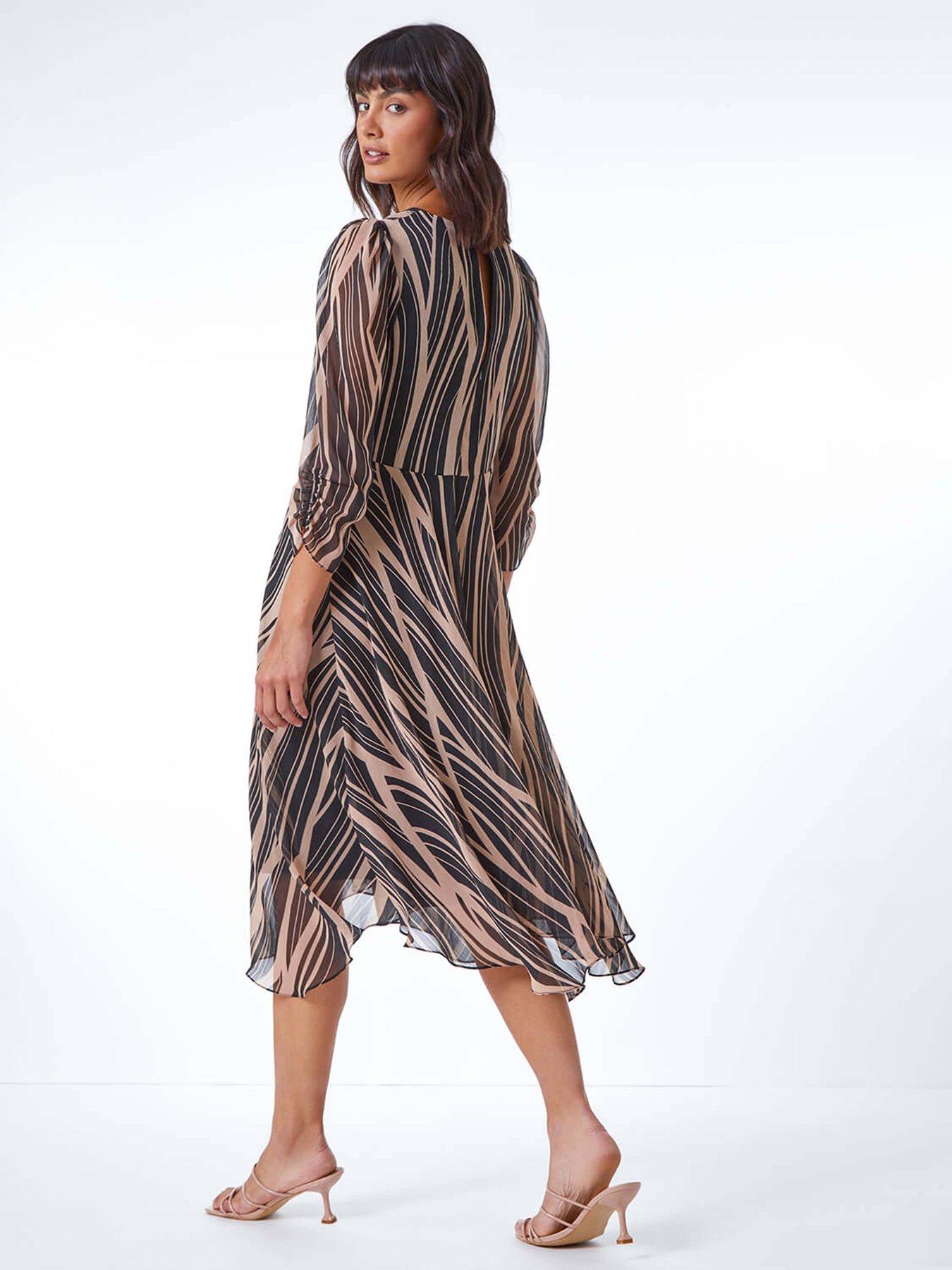 roman-abstract-chiffon-wrap-asymmetric-midi-dress-blackstillFront
