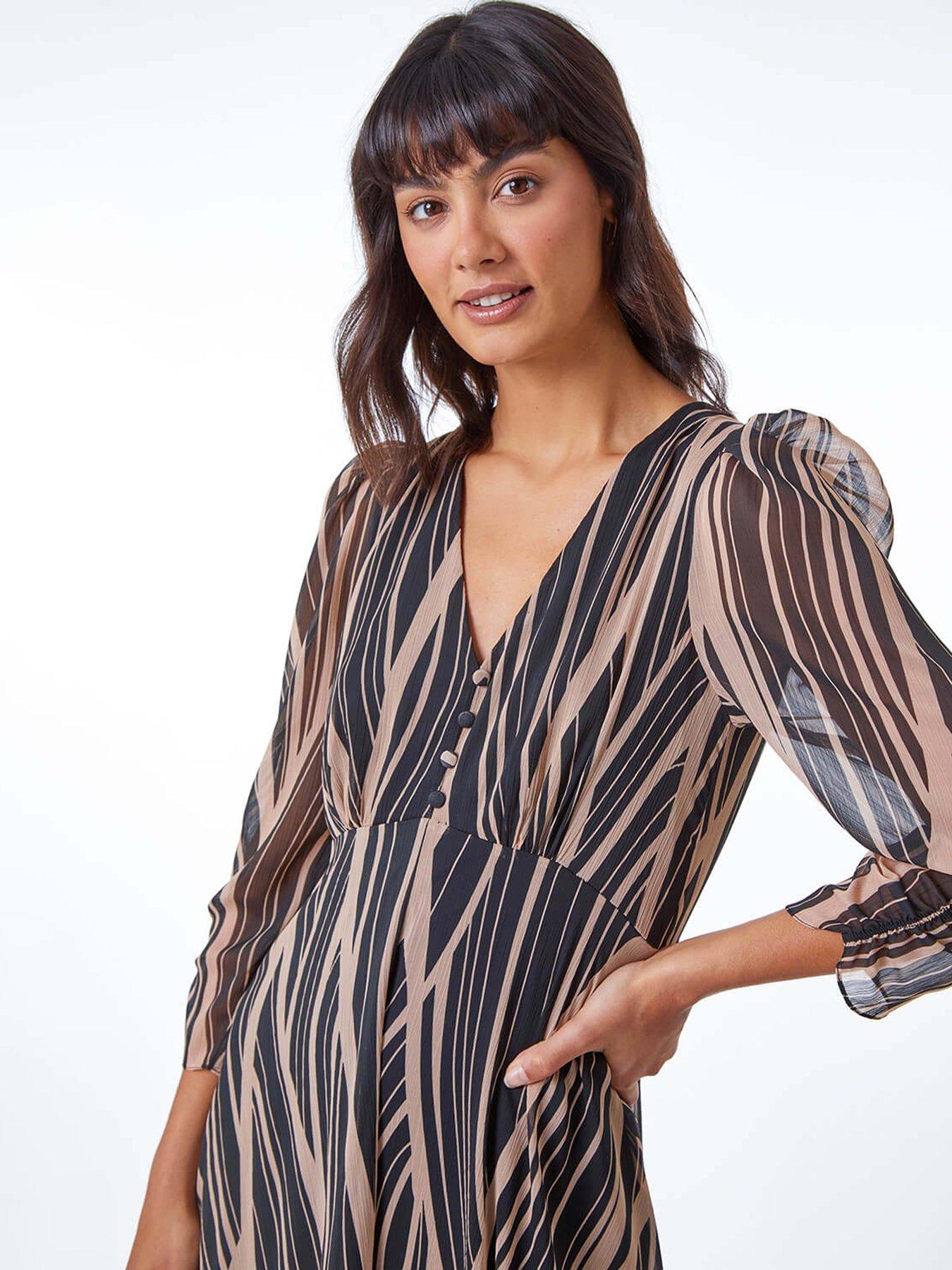 roman-abstract-chiffon-wrap-asymmetric-midi-dress-blackoutfit