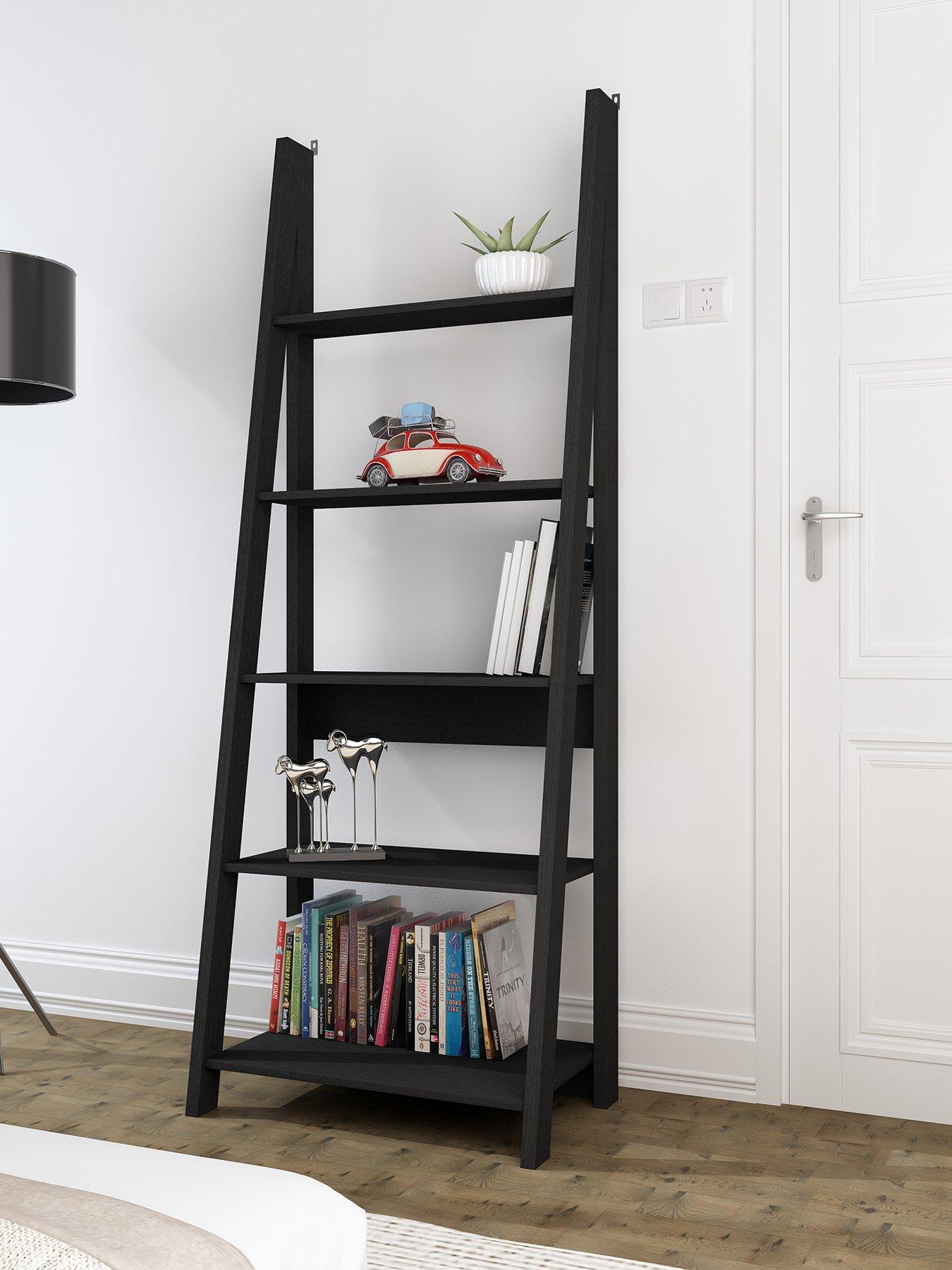 undefined Tiva Ladder Bookcase Black