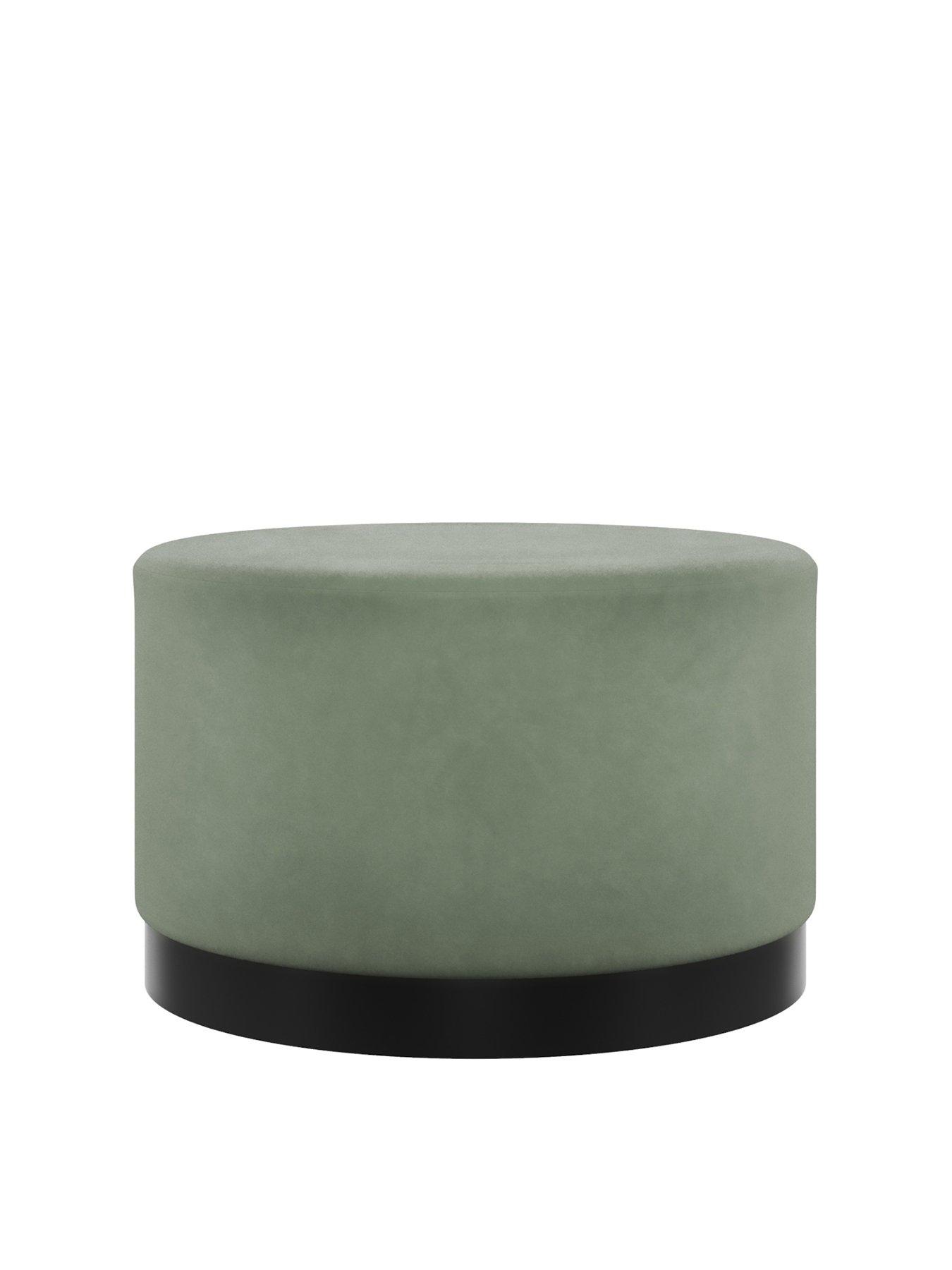 lpd-home-lara-pouffe-sage-velvet-matt-black-largestillFront