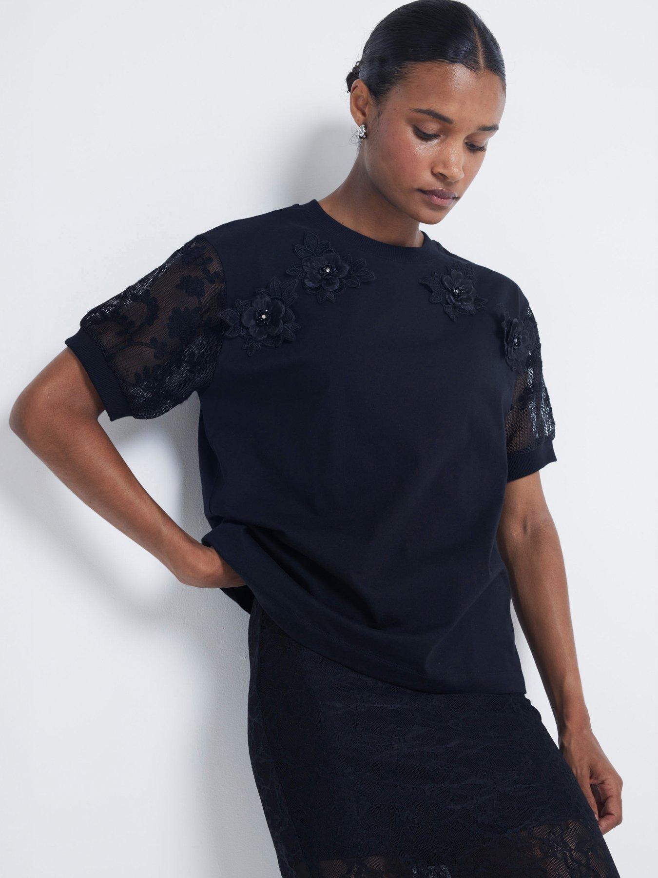 river-island-floral-lace-sleeve-top-black