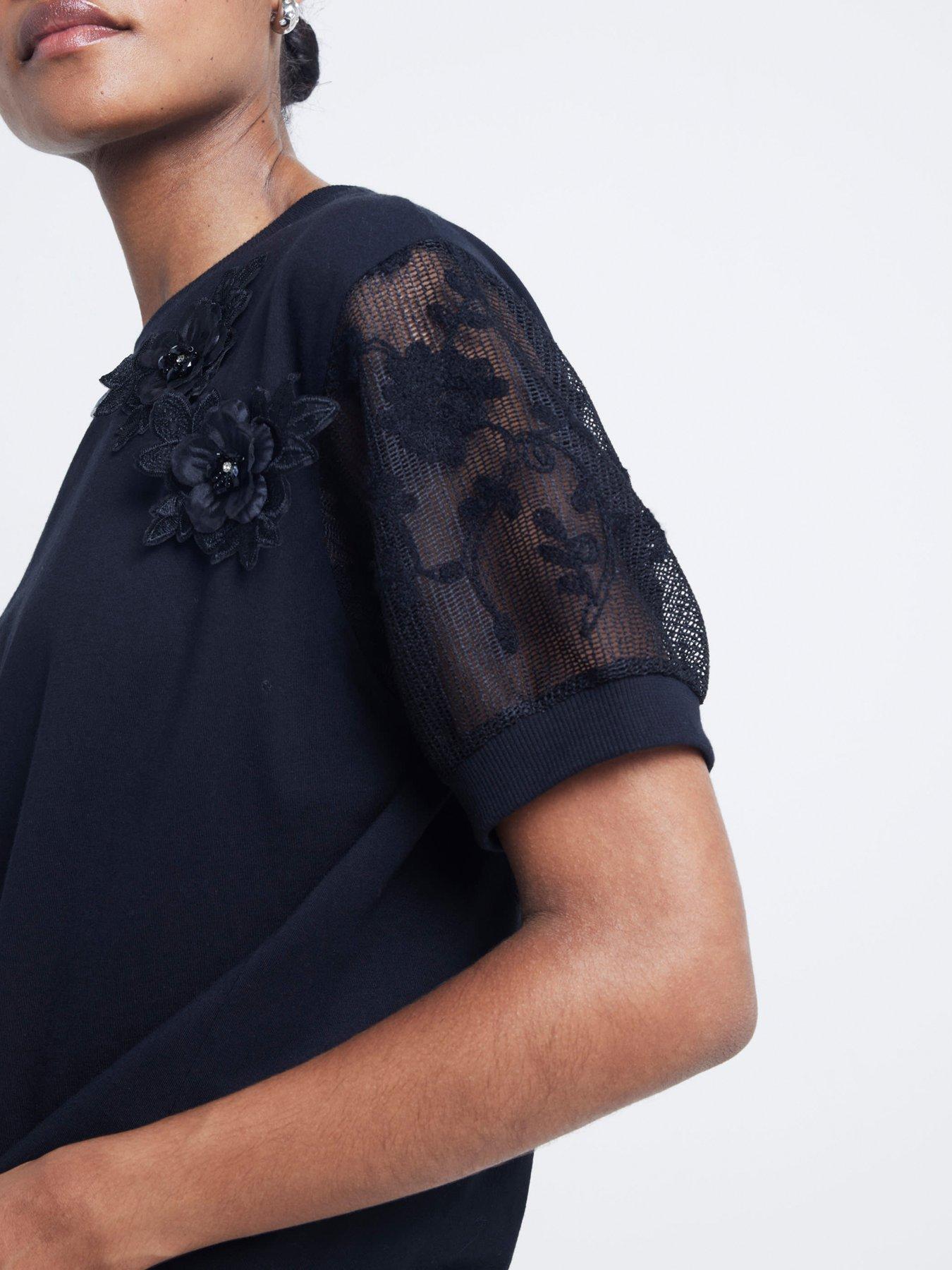 river-island-floral-lace-sleeve-top-blackoutfit