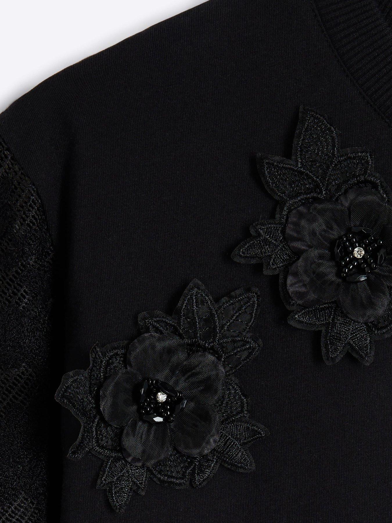 river-island-floral-lace-sleeve-top-blackdetail