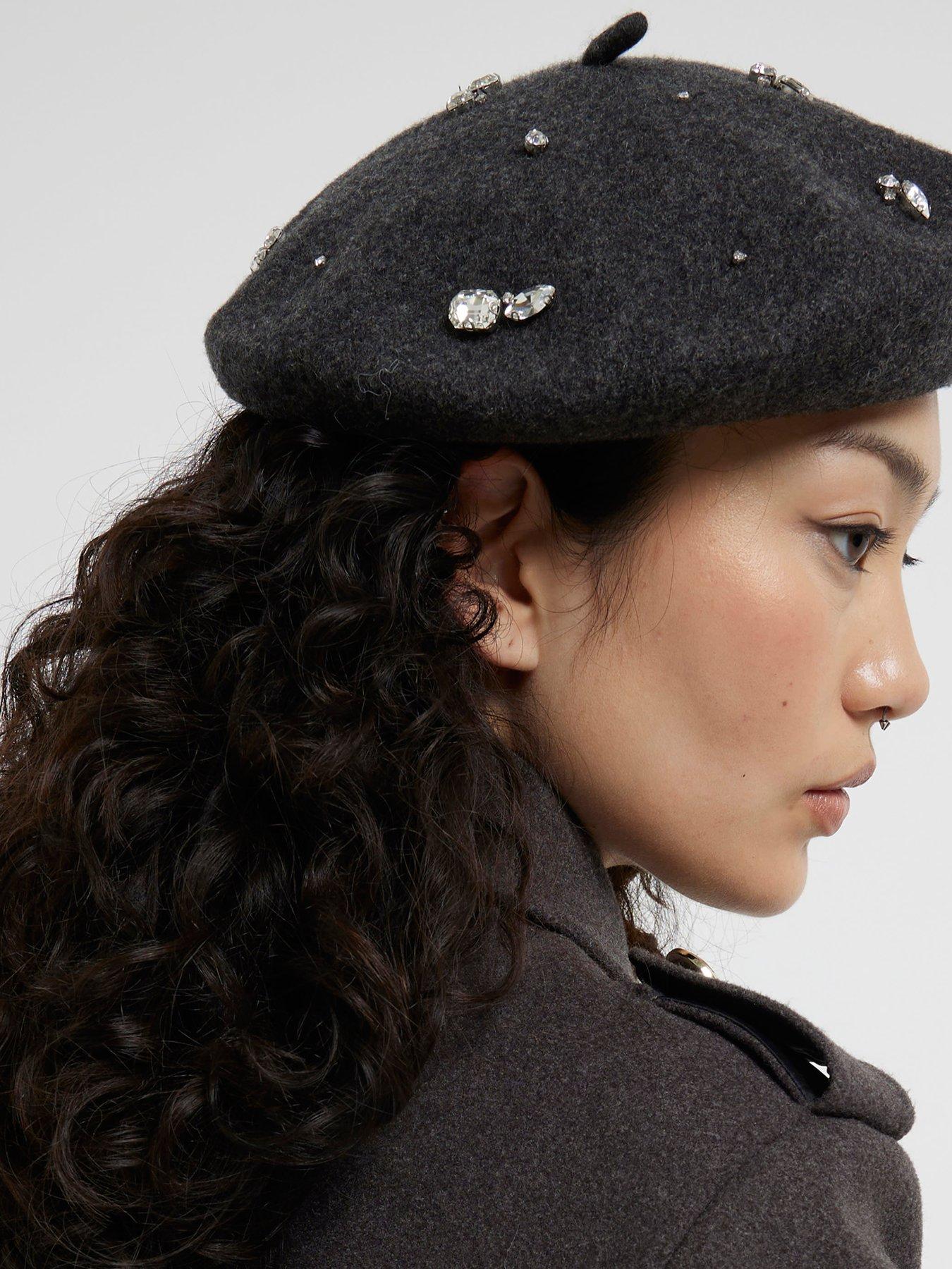 river-island-diamante-embellished-beret-dark-grey