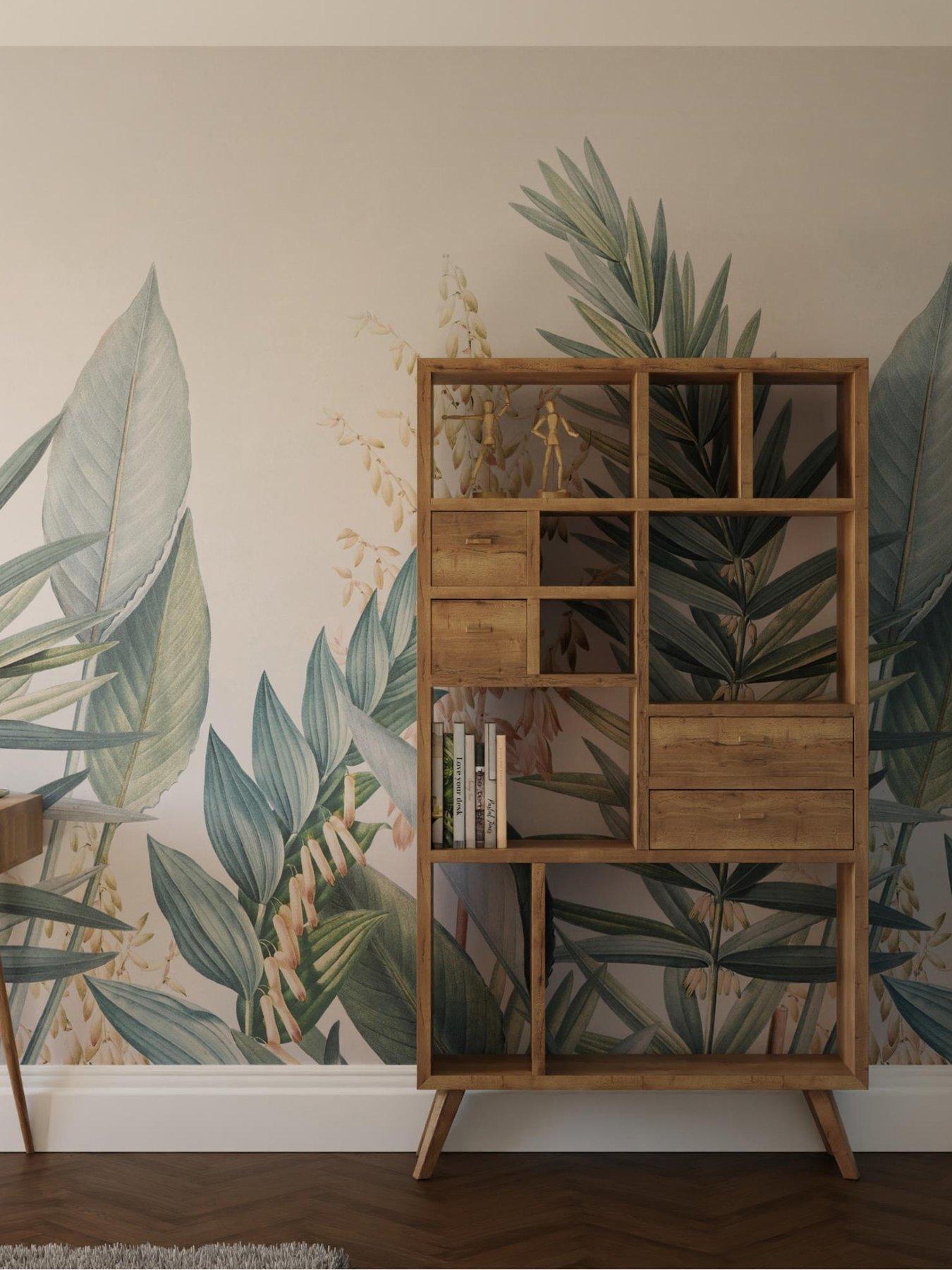 Art For The Home Flora  &  Fauna Mural - Duck Egg/Pink