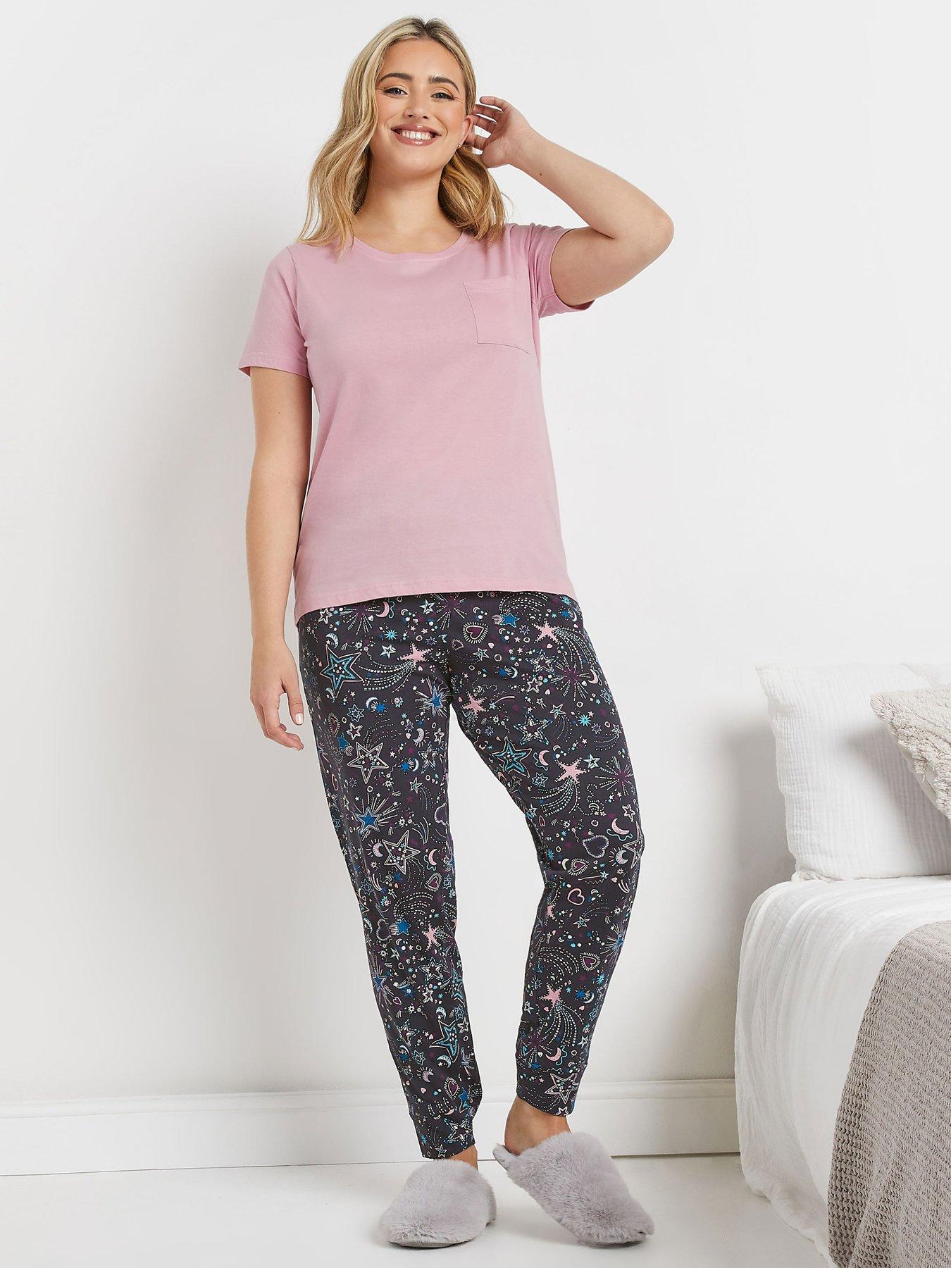 mco-starburst-short-sleeve-cuffed-pj-set-pink