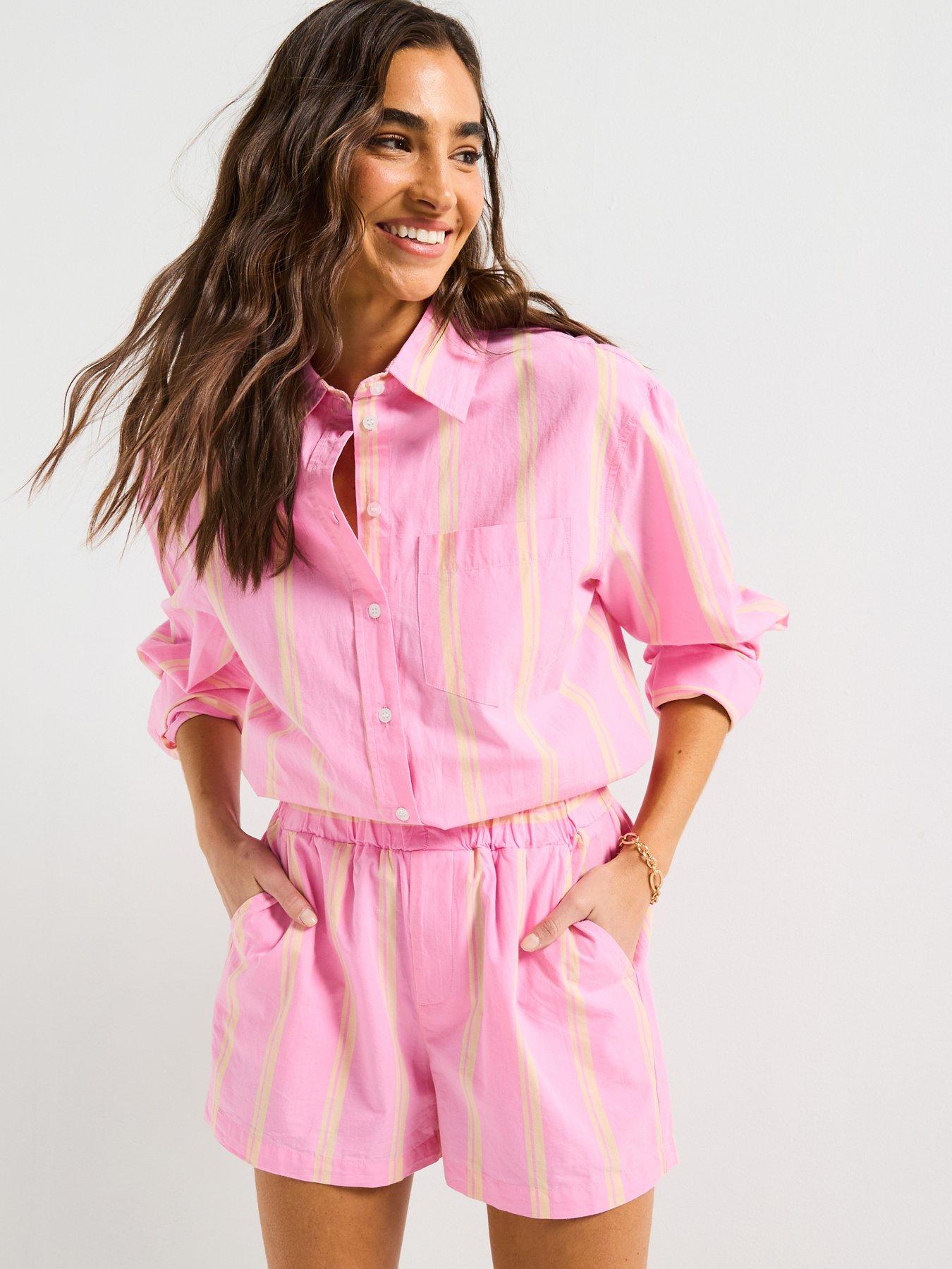 Image of V by Very Striped Playsuit - Pink