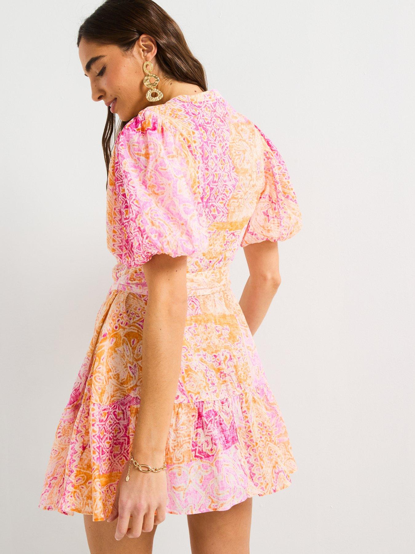 Image 2 of 5 of V by Very Rami Printed Day Dress - Pink