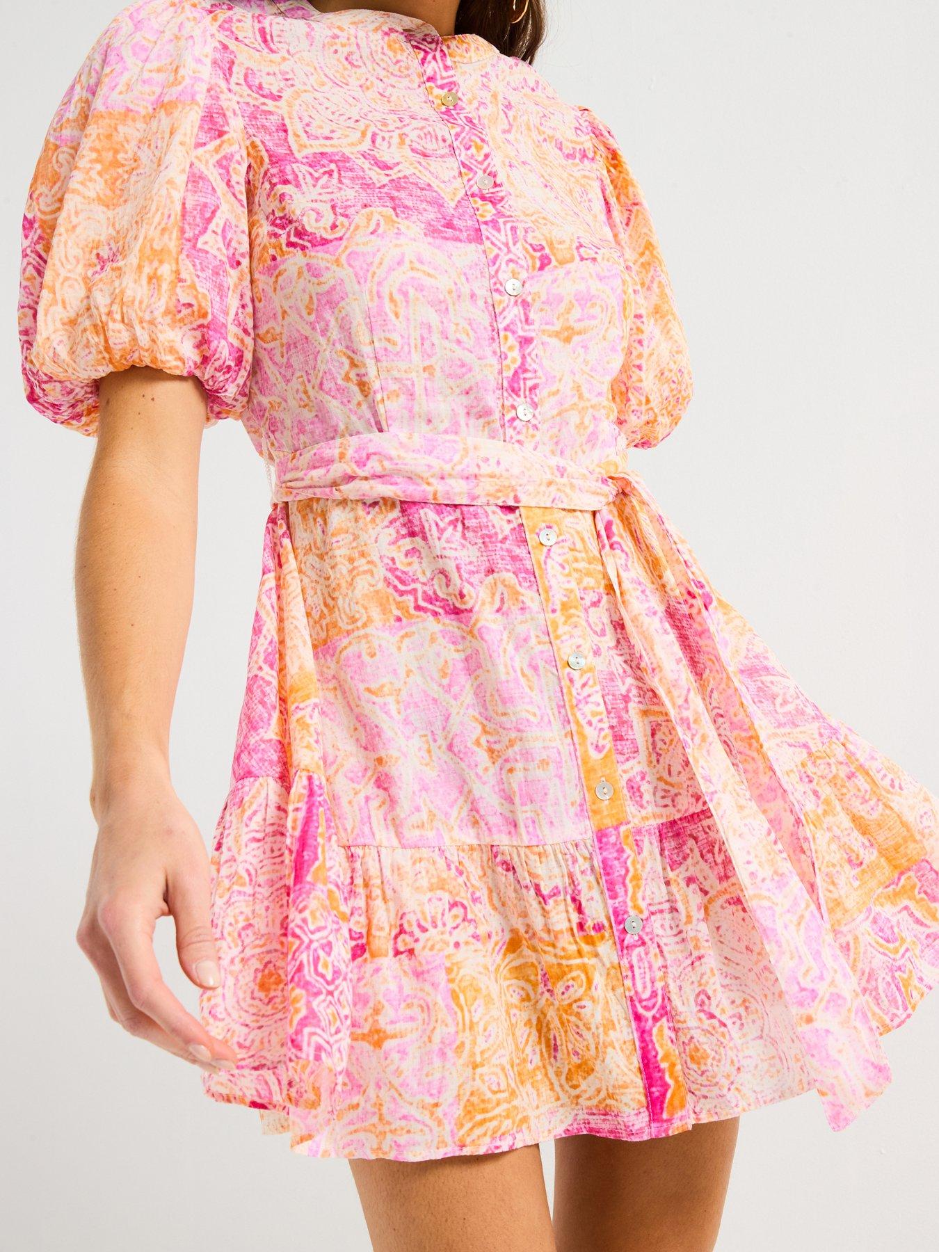 Image 4 of 5 of V by Very Rami Printed Day Dress - Pink